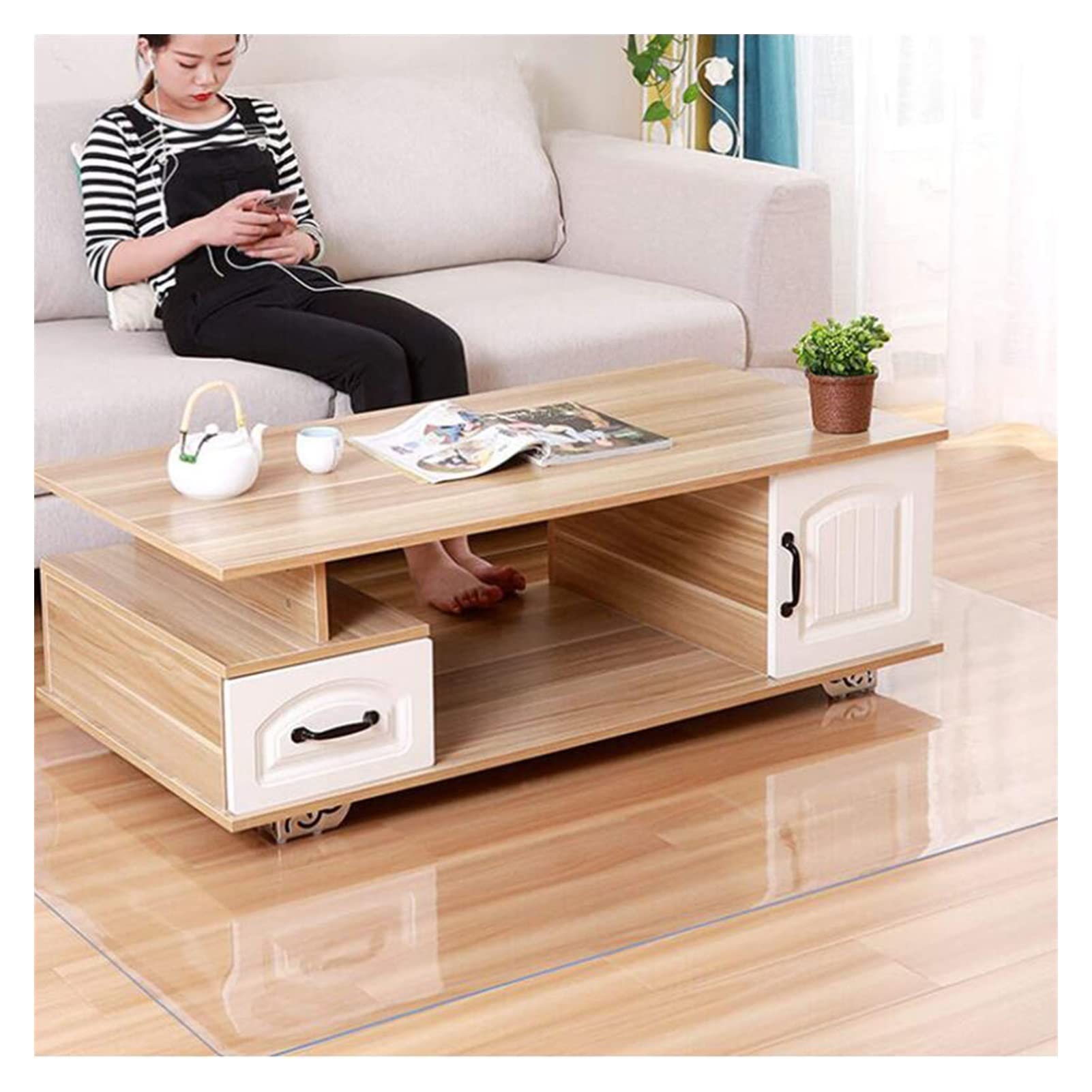 C - Funda protectora de vinilo para pasillos, 1,5 mm de grosor, antideslizante, resistente al desgaste, para oficina, hogar y zonas de alto tráfico