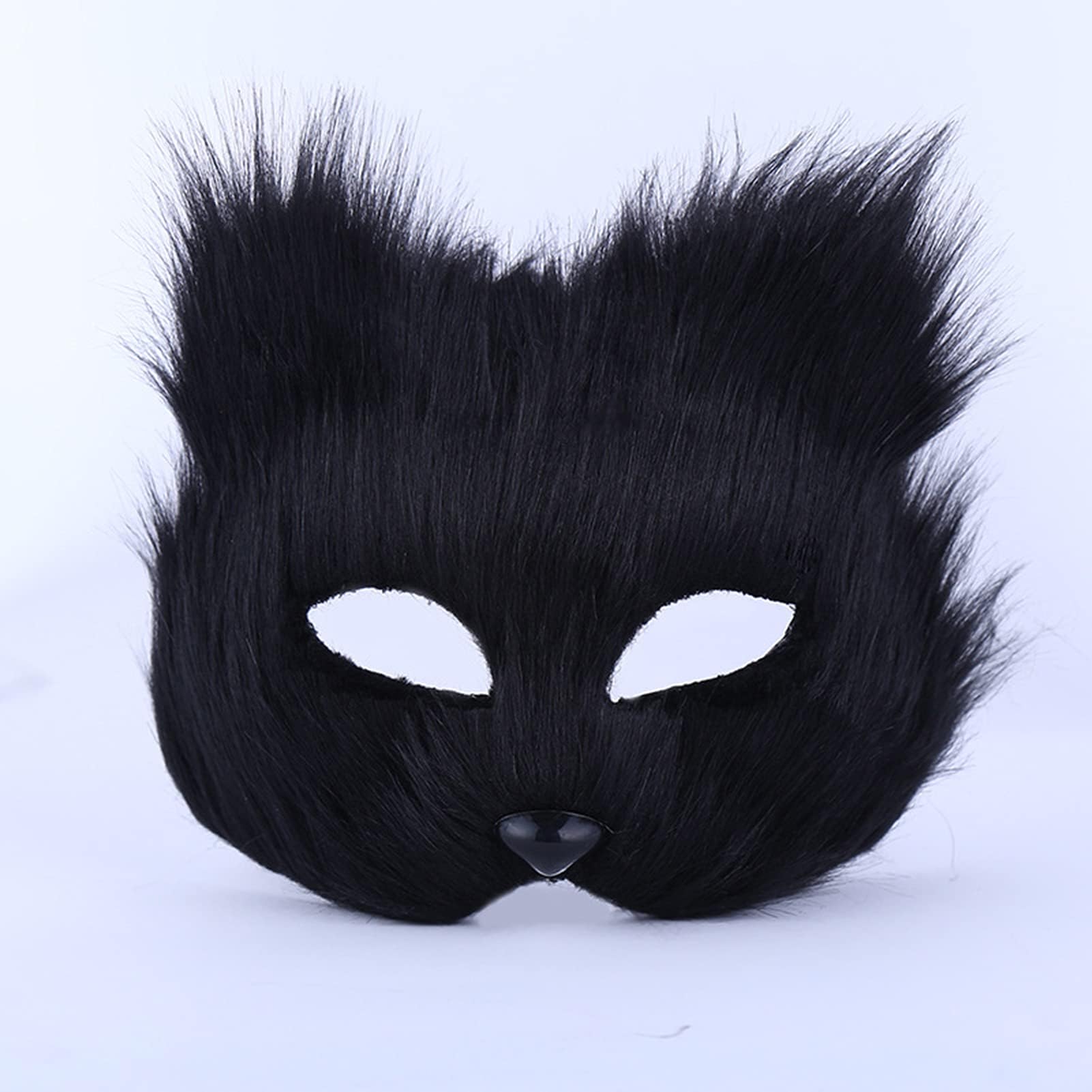 Faux Fur Wolf Tail Fluffy Cat Paw Gloves Cosplay Costume Furry Therian Mask Set Animal Dress Up Fancy Dress Halloween Party Costume Masquerade Mask Tail Kit Paw Claw Mittens Dress Up Accessories - Image 2