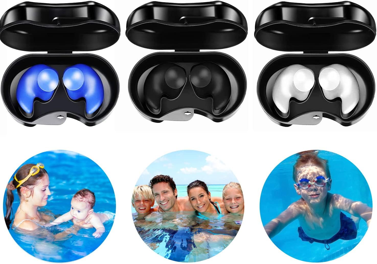 Professional Reusable Waterproof Silicone Earplugs, Earplugs Swimming