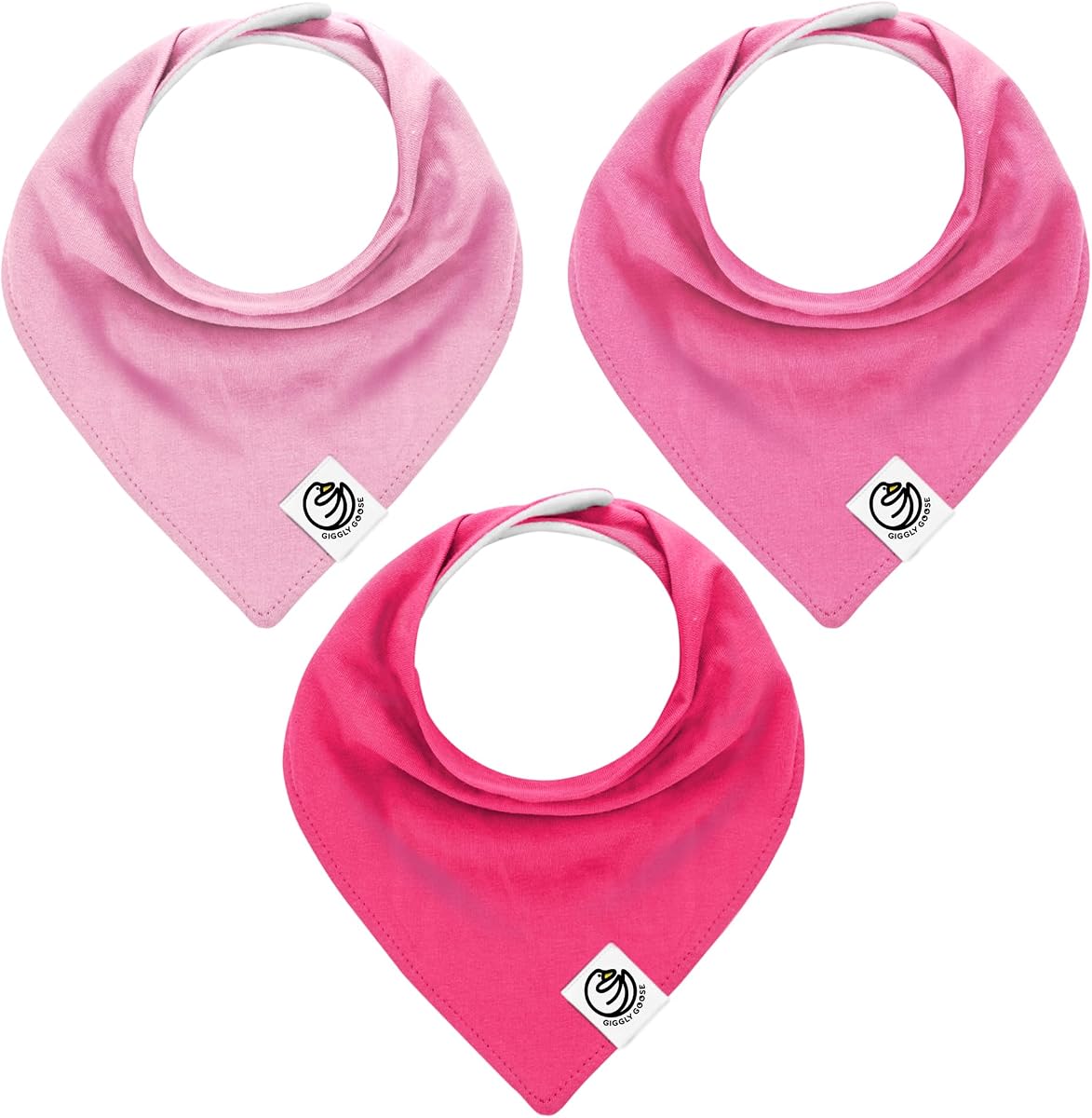 Paquete de 3 baberos babeantes para bebés | Baberos de dentición de algodón orgánico suave y de primera calidad con broches y respaldo de vellón