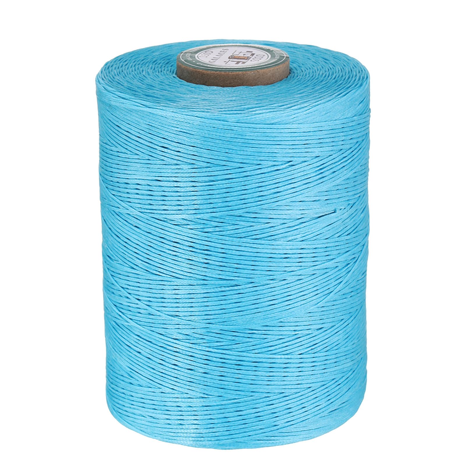 sourcing map Flat Leather Sewing Waxed Thread, 780m / 853 Yards Wax Polyester String, 0.8mm Waxed Stitching Cord for Leather Crafts, Bookbinding, Bracelets Braided, Ocean Blue