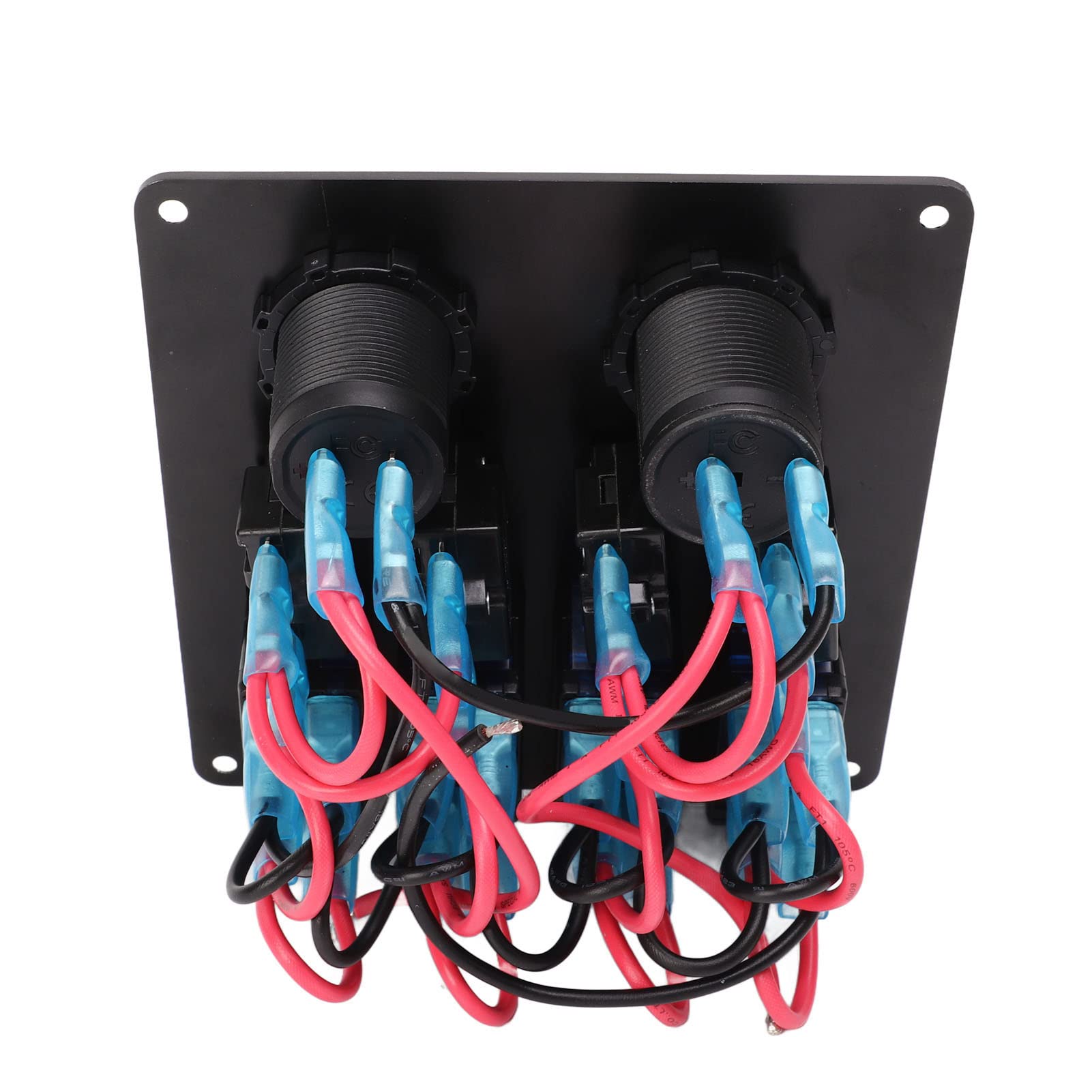 Pannello Interruttori Marini per Barche, Pannello Interruttori a Bilanciere a 4 Bande con Presa Accendisigari USB Attiva/Disattiva Pannello Interruttori Combinato per Camper,