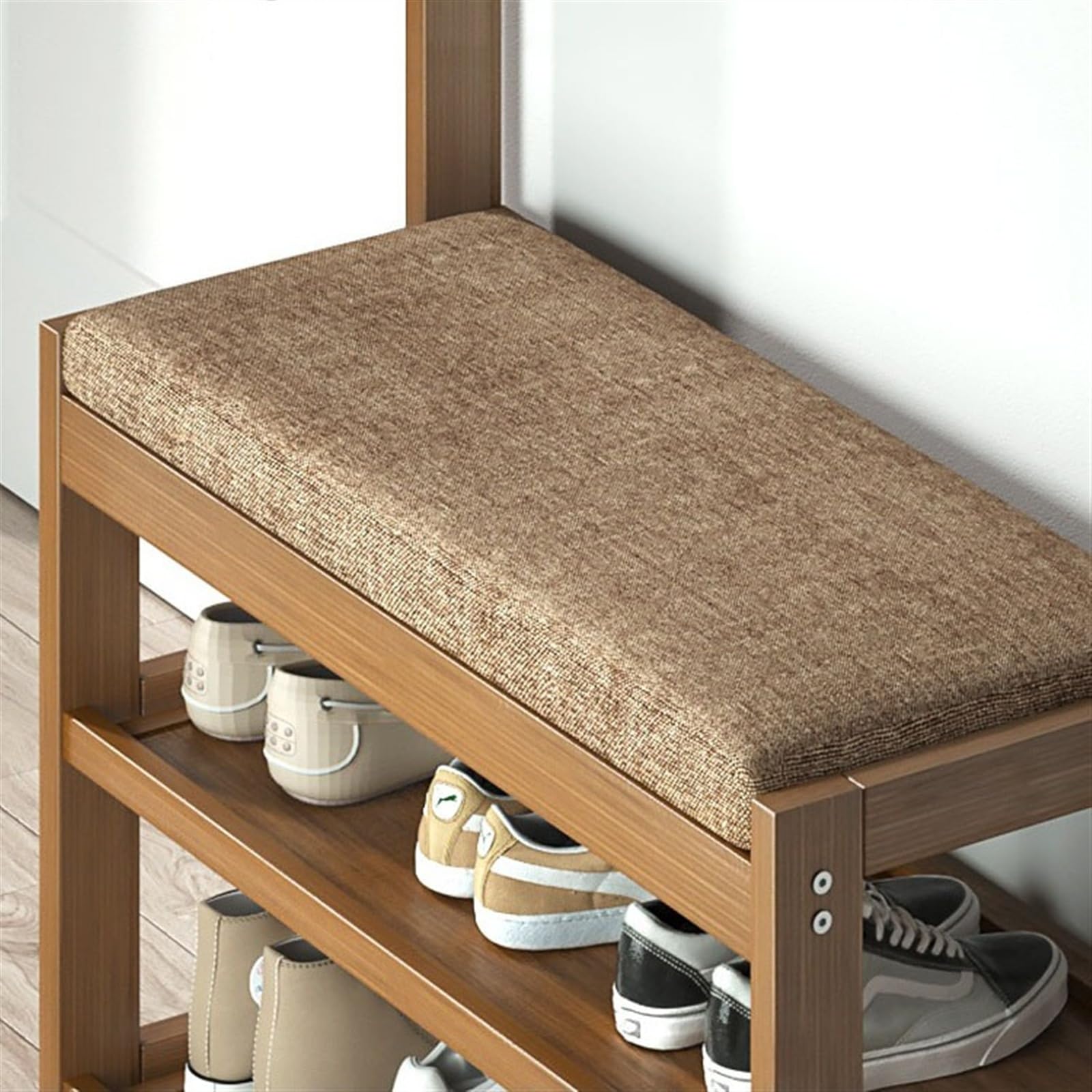 Zapatero Perchero Banco de Zapatos, Banco de Almacenamiento de Zapatos con Asiento Acolchado, árbol de Pasillo 3 en 1, Estante Organizador de Zapatos for Entrada Mostrar Estante(60cm)