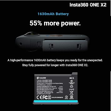 Insta360 ONE X2 360 Camera with Touchscreen - 5.7K30 360 Video, Front Steady Cam Mode, 18MP 360 Photo + InstaPano | Bundle Includes Invisible Selfie Stick (120cm) & 128GB Memory Card (3 Items)