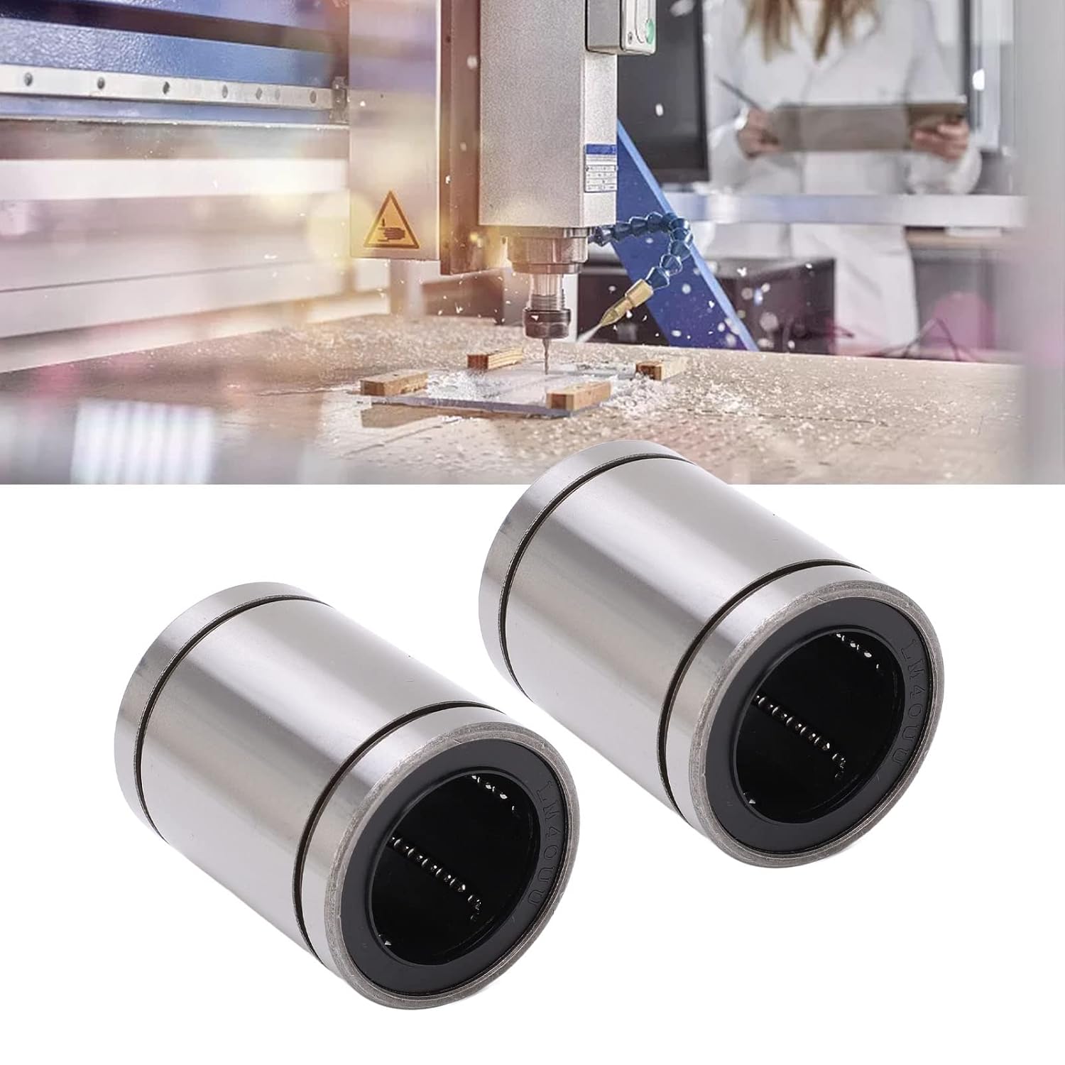 2Pcs LM40UU Linear Ball Bearings ID 40mm OD 60mm Steel Linear Motion Bushing for 3D Printers CNC Router Engraving Machine Parts