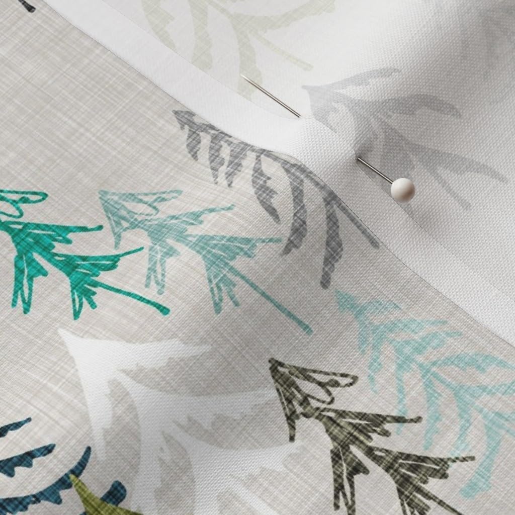Spoonflower Fabric - Green Forest Woods Explore Mountain Camping Trees Nouveau Bohemian Printed on Petal Signature Cotton Fabric Fat Quarter - Sewing Quilting Apparel Crafts Decor