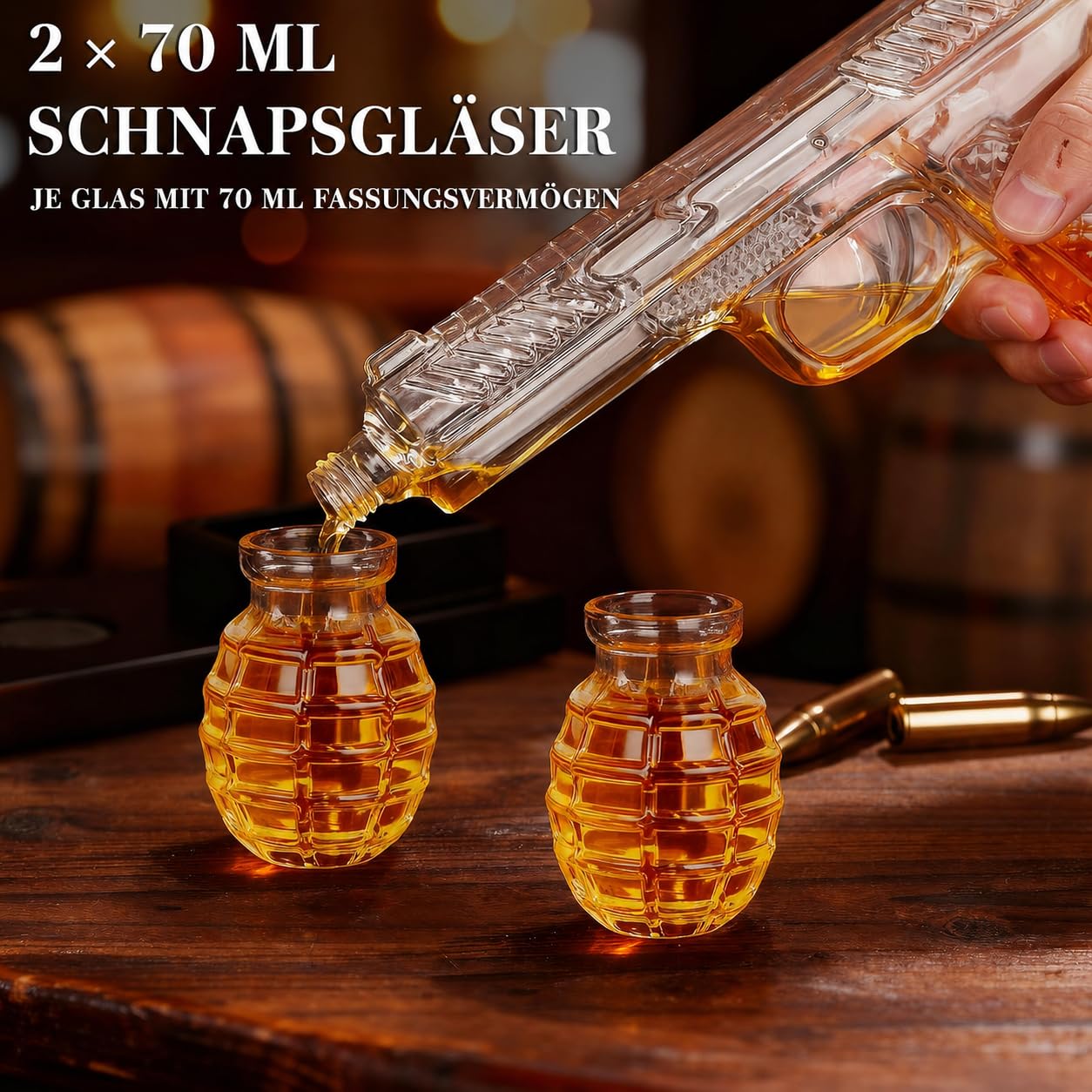 Oaksea Whisky-Karaffe Set mit 2 Gläsern, Geschenk für Männer, Papa