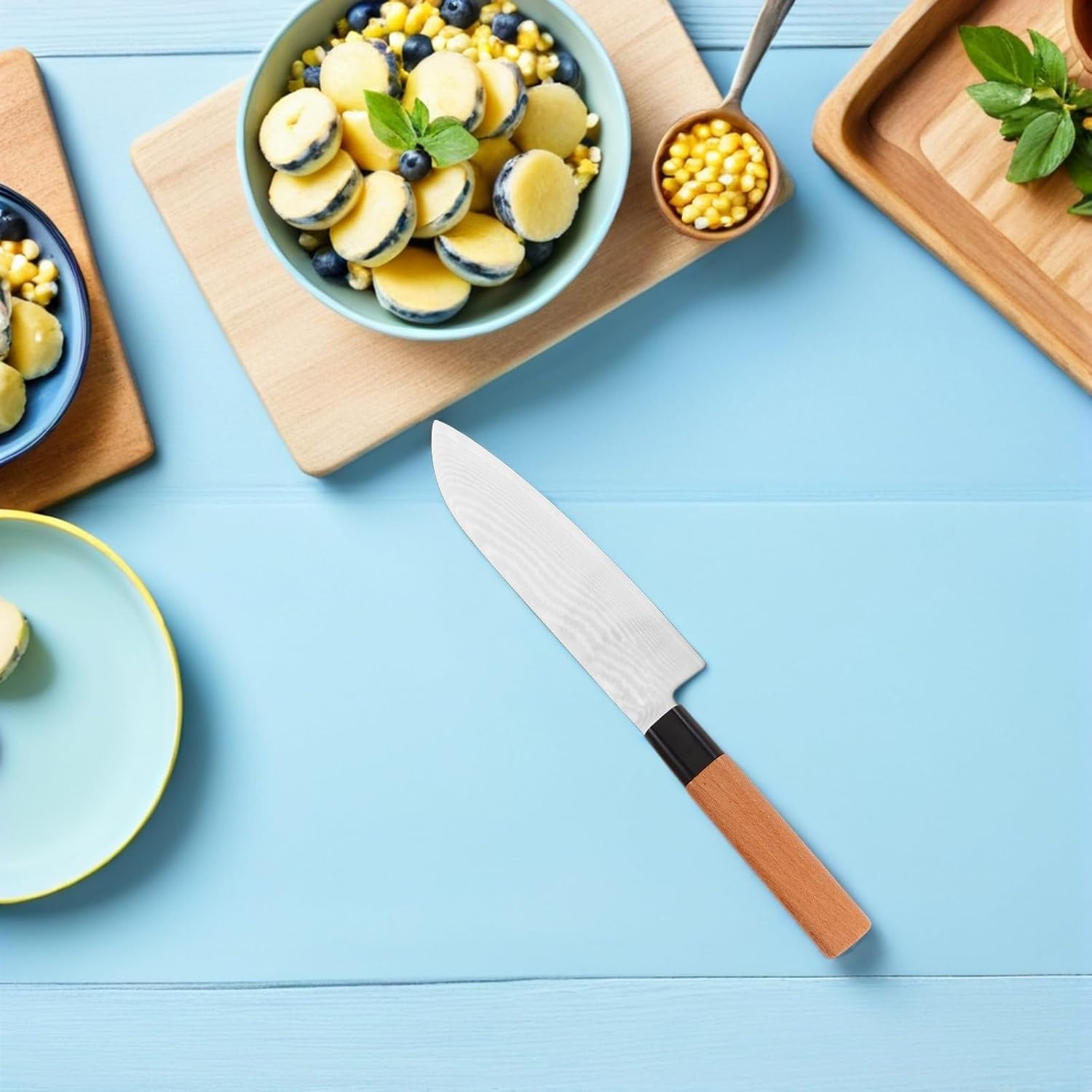 4pcs Japanese Wooden Replacement Knife Handles for Sushi Chef Knives