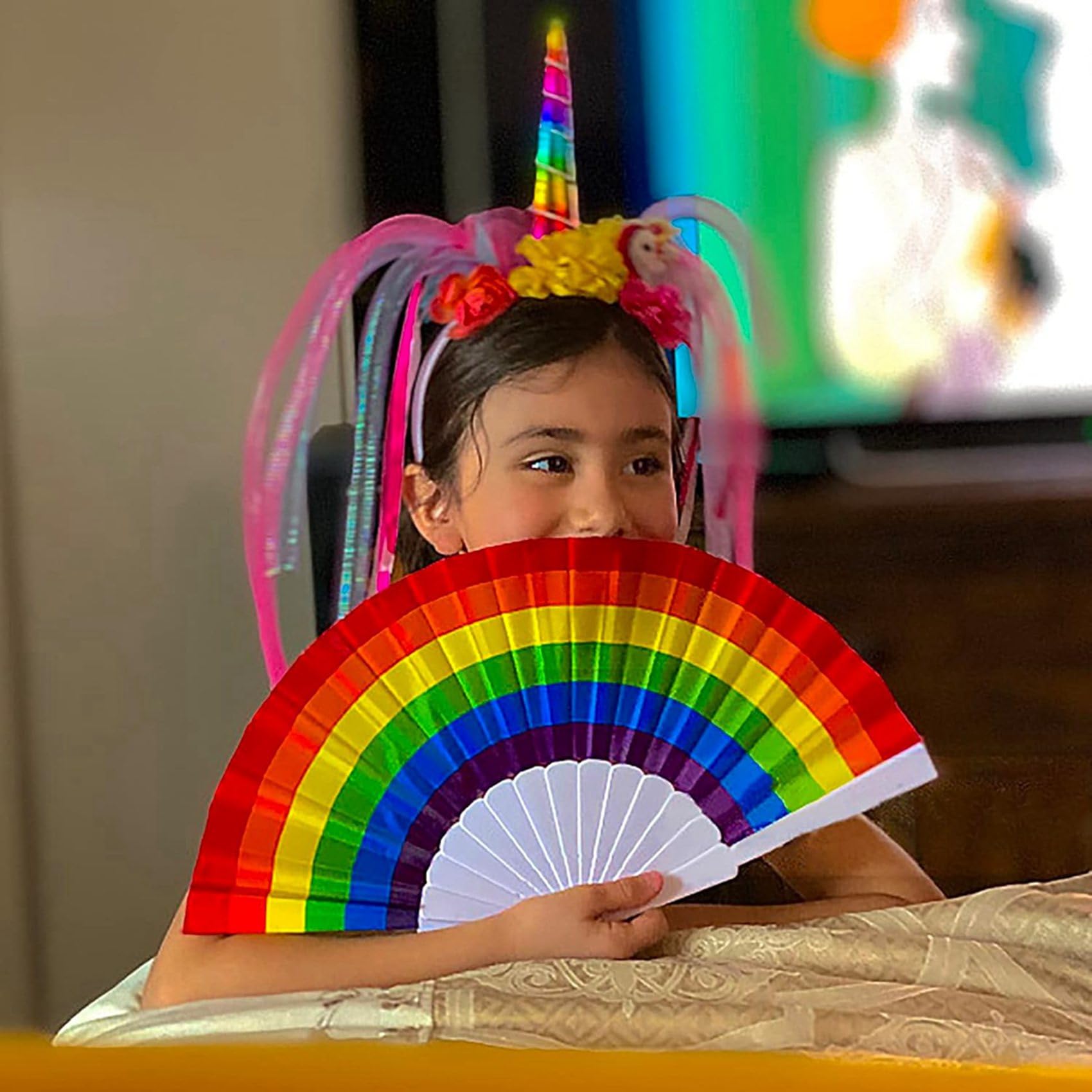 30X Rainbow Fan Pride składane wachlarze ręczne akcesoria do dumy gejowskiej tęcza akcesoria dekoracje miesiąc dumy