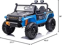 Vista 7 de Sopbost Coche eléctrico de 12 V 10 AH alimentado por batería 4x4 para padres e hijos todoterreno para niños con control remoto, juguete con ruedas