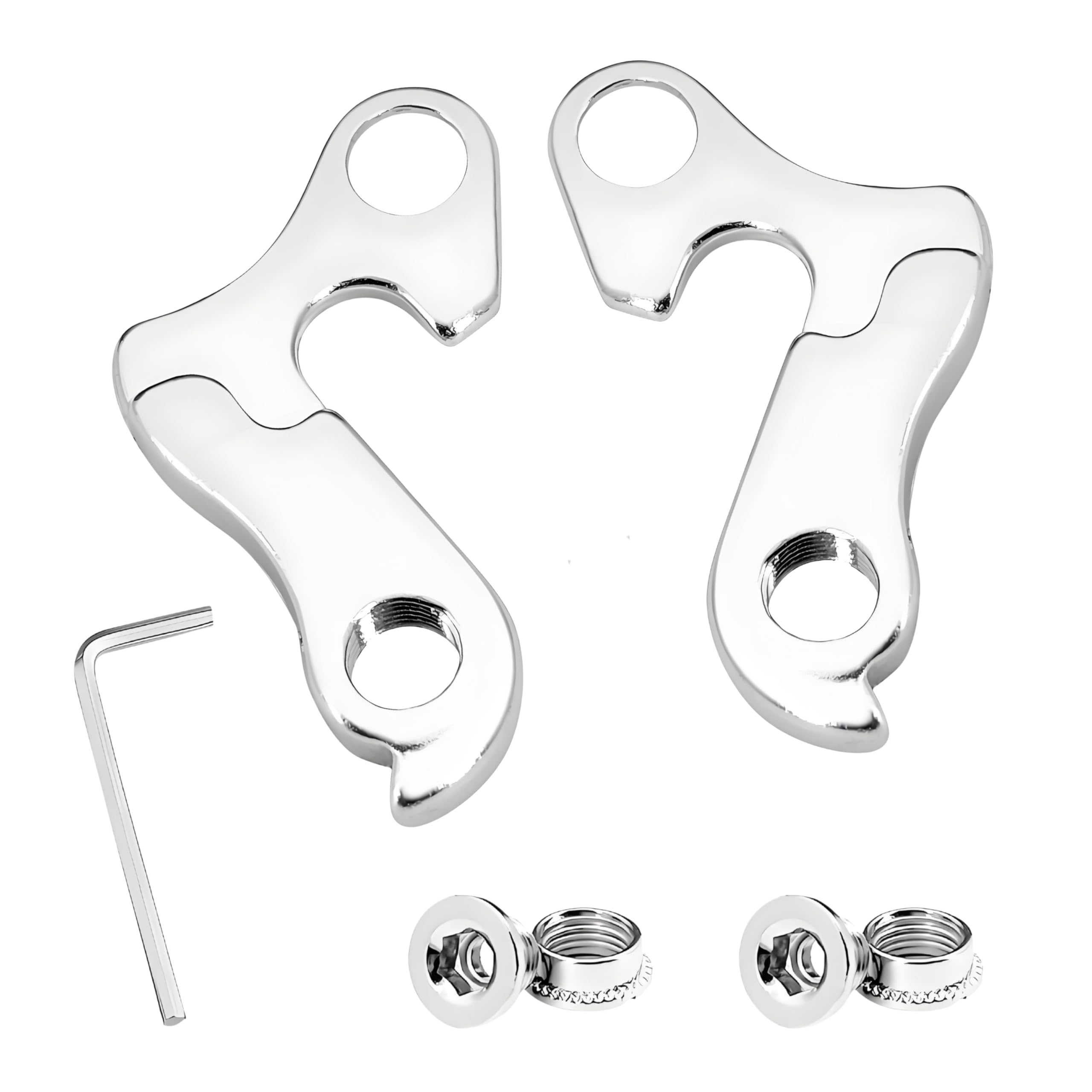 2 pezzi occhio di cambio per bicicletta Shimano & Cubo, occhio di cambio posteriore per biciclette Derailleur Hanger con chiave a brugola, viti in lega di alluminio, gancio posteriore per mountain