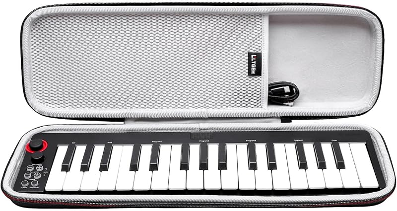 LTGEM Case for M-AUDIO Keystation Mini 32 MK3 MIDI Keyboard Controller | Hard EVA Shell, Water-Resistant, Shock Protection, Scratch-Resistant Interior, Portable Travel Storage Case Only