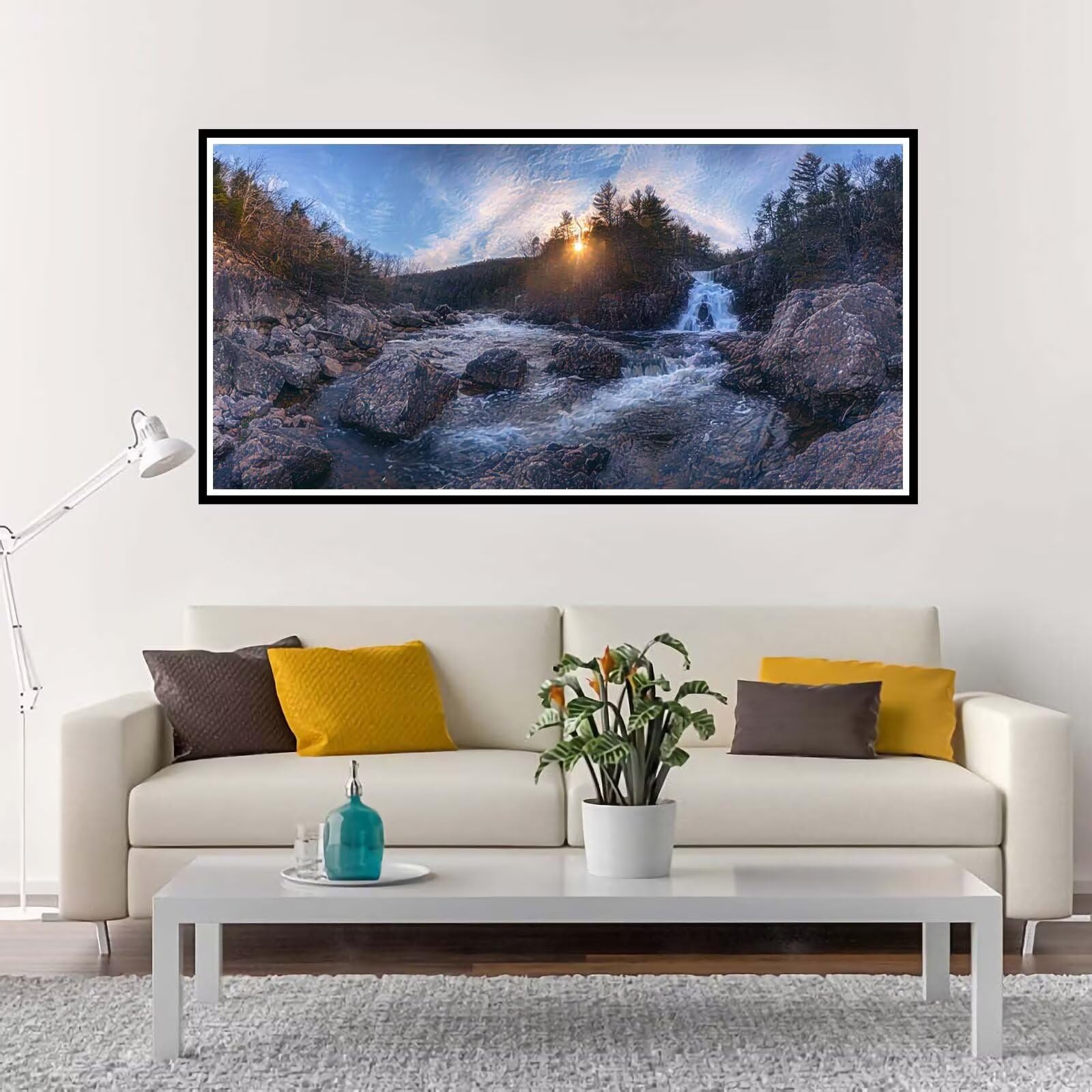 Pintar por Numeros Grande Atardecer, Cuadros para Pintar por Numeros Paisaje, Kit Manualidades Adultos Pinturas Acrílica, Paint by Numbers para Decoración de Casa Regalo 100x200 cm sin Marco-YH1244
