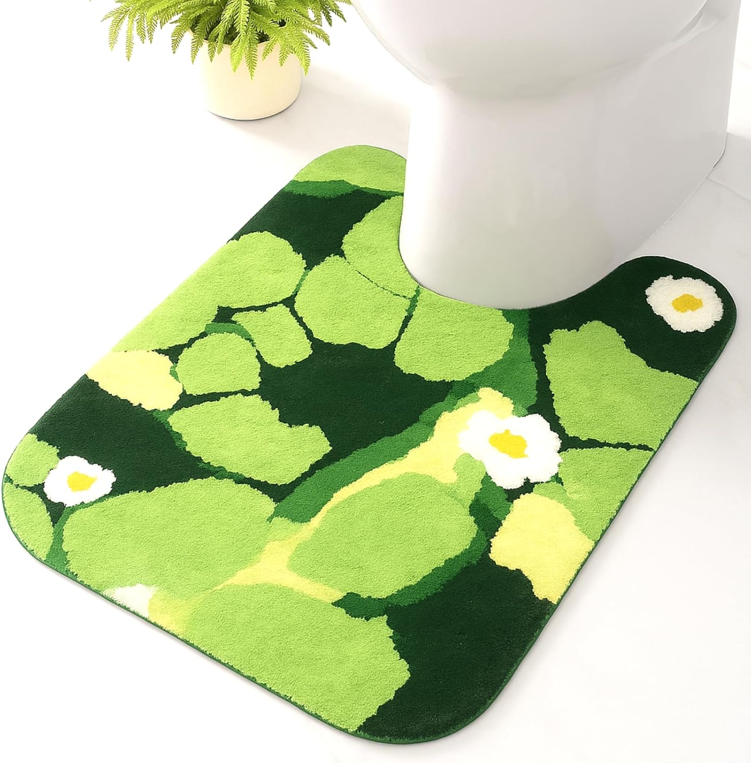 Amazon.com: Ovimyne Toilet Rugs U Shaped Washable Non Slip – Moss Rug ...