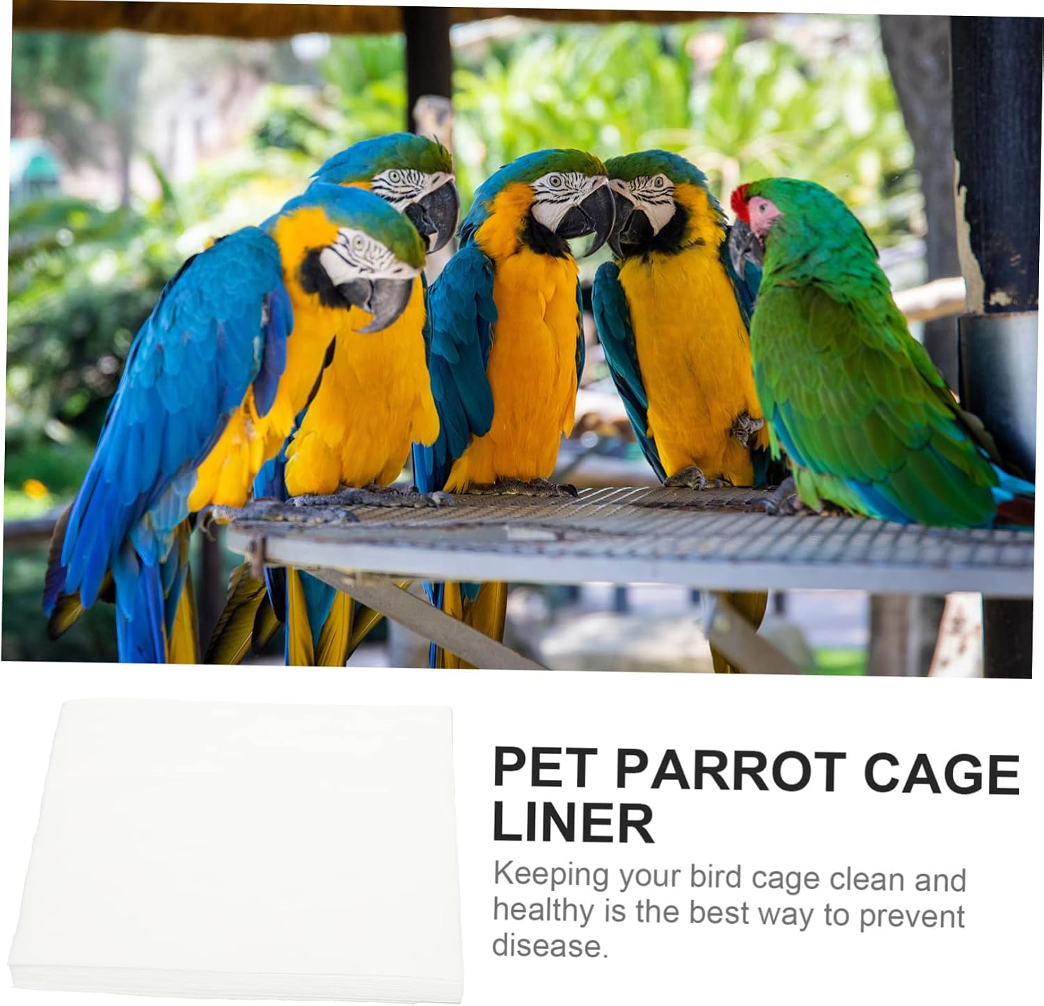 ibasenice 100pcs Bird Cage Liners Absorbent Pet Bird Cage Pads Cushion Mats for Parrots Cockatiels Easy Cleanup Natural and Material