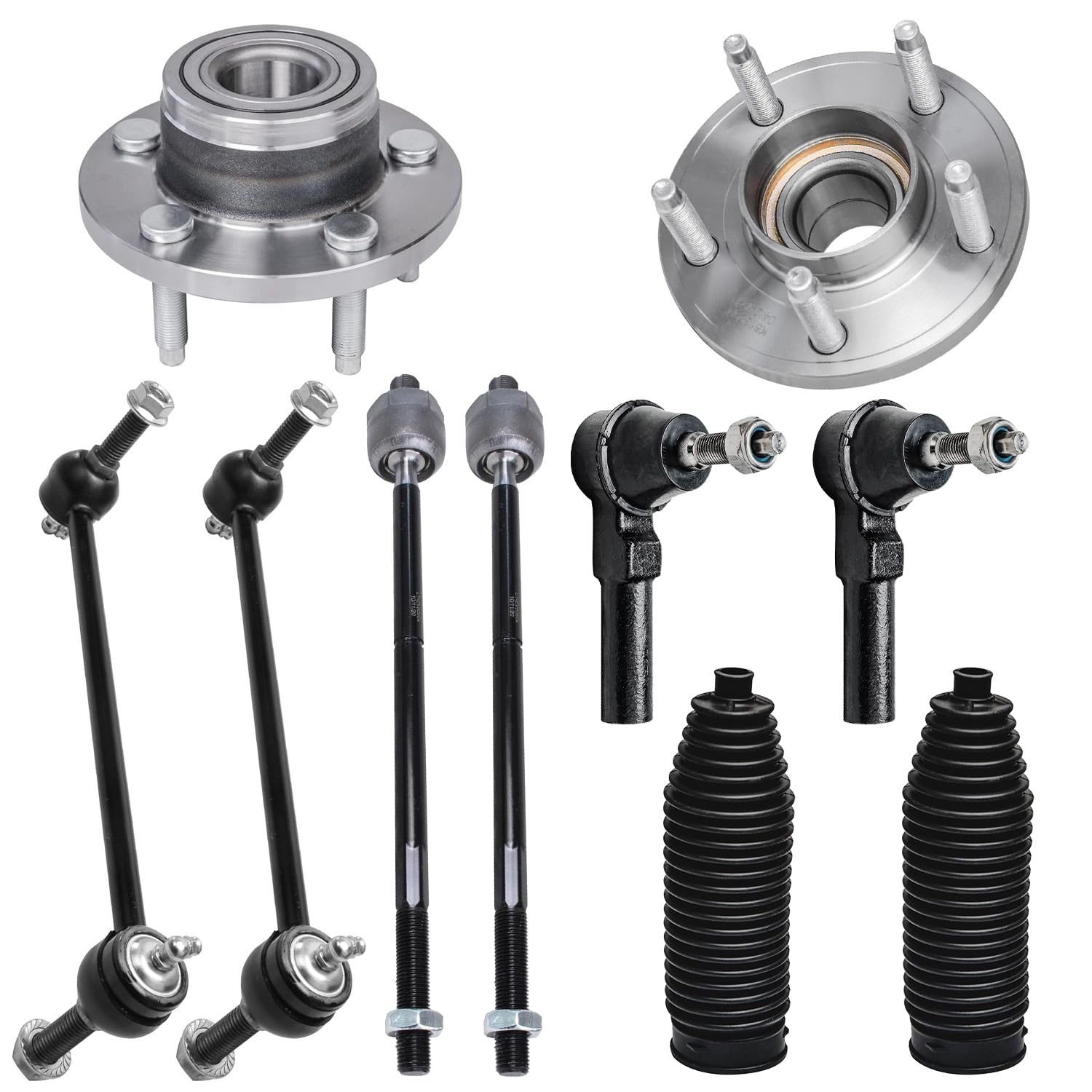 Detroit Axle - Front 10pc Wheel Bearing Hubs Kit for 05-09 Ford Mustang