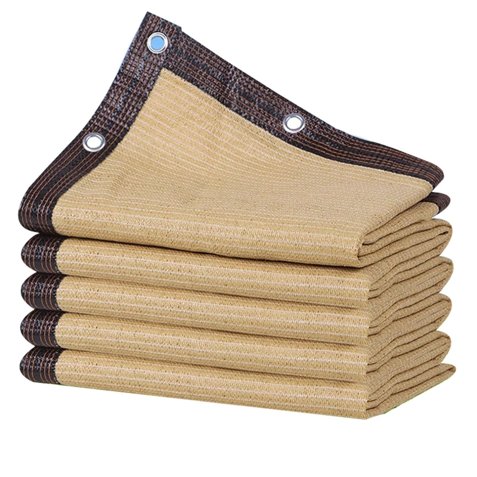 Toile ombrage protection solaire bâche en maille respirante beige 85%
