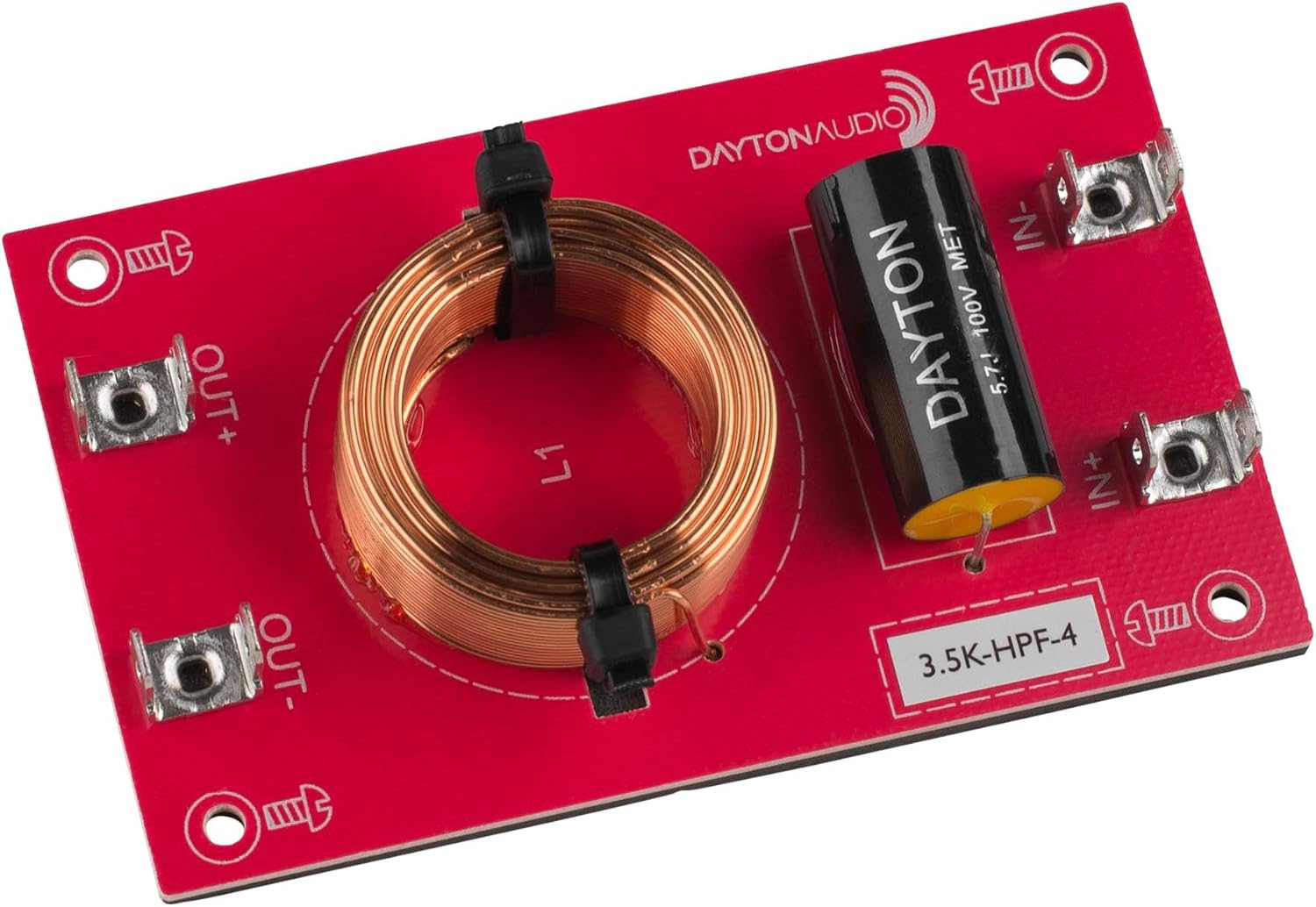 Dayton Audio 3.5k-HPF-4 High Pass Speaker Crossover 3,500 Hz 12 dB/Octave