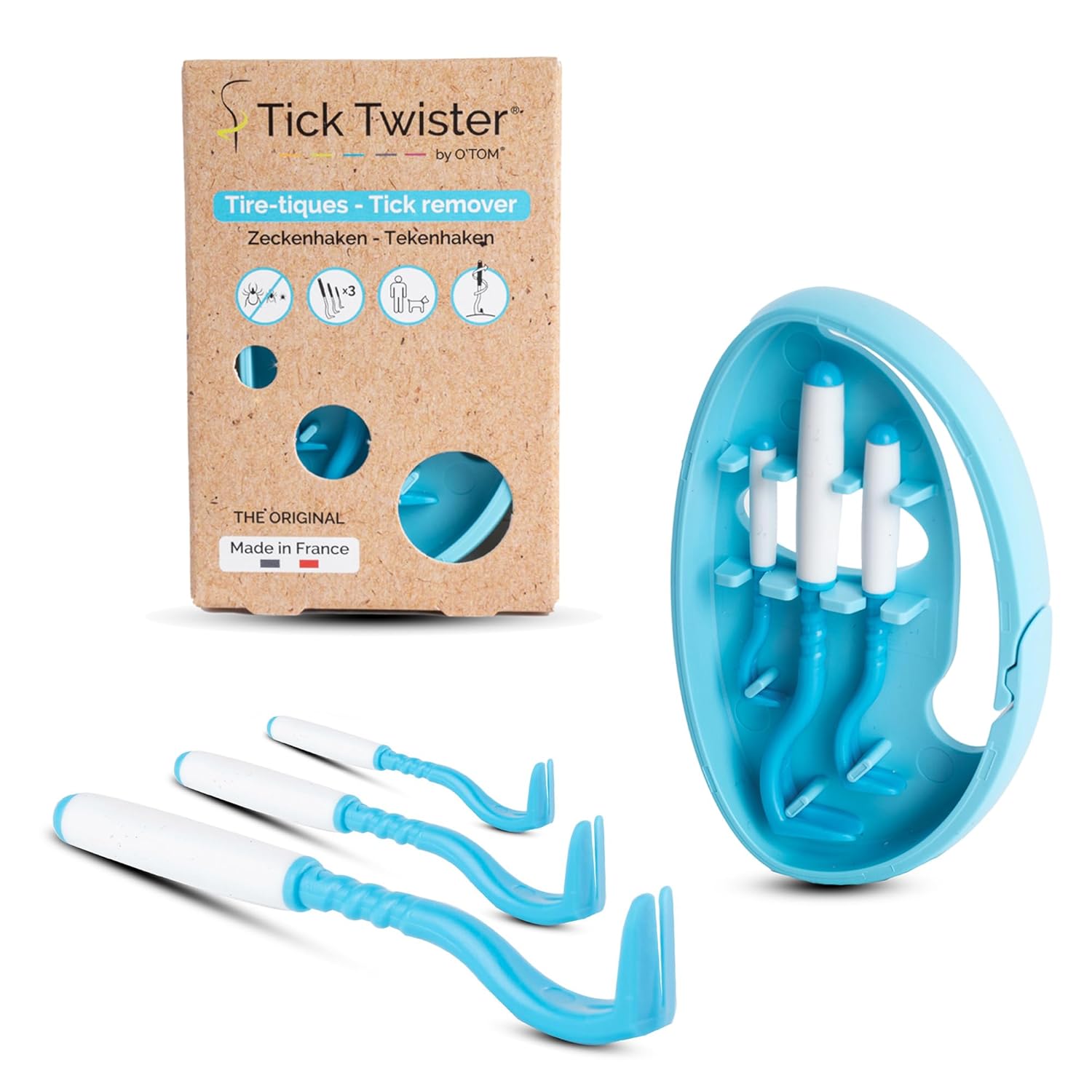 Tick Twister Tick Remover for Dogs and Human - Made in France - Tick Puller for Humans and Dogs - 3 Different Sizes - Dog Tick Removal Tool - Also for All Other Pets - Tick...