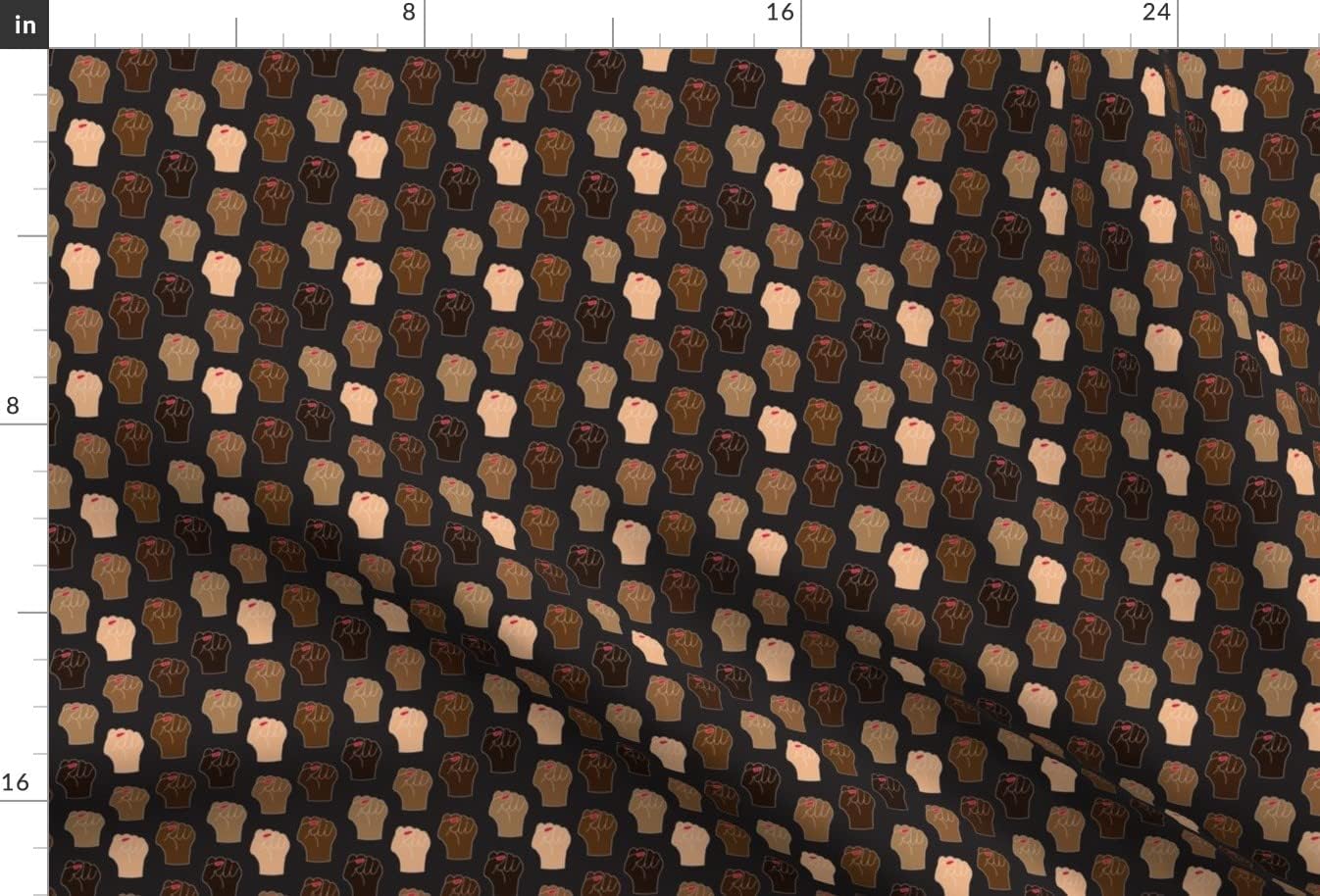 Spoonflower Fabric - Black Lives Matter Small Scale Power Hands Printed on Minky Fabric by The Yard - Sewing Baby Blankets Quilt Backing Plush