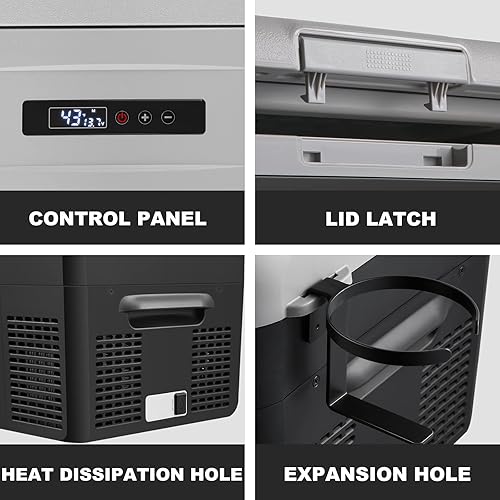 Miniatura 8 de Setpower FC15 Refrigerador Portátil Enfriador Eléctrico Con Adaptador AC, 15L15.8QT Refrigerador de Carro de 12 Voltios, -4-68 Refrigerador Portátil