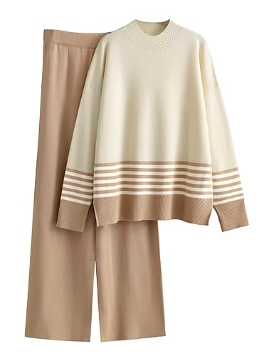 Tanming Women's Lounge Sets 2 Piece Outfits Knitted Pullover Sweater