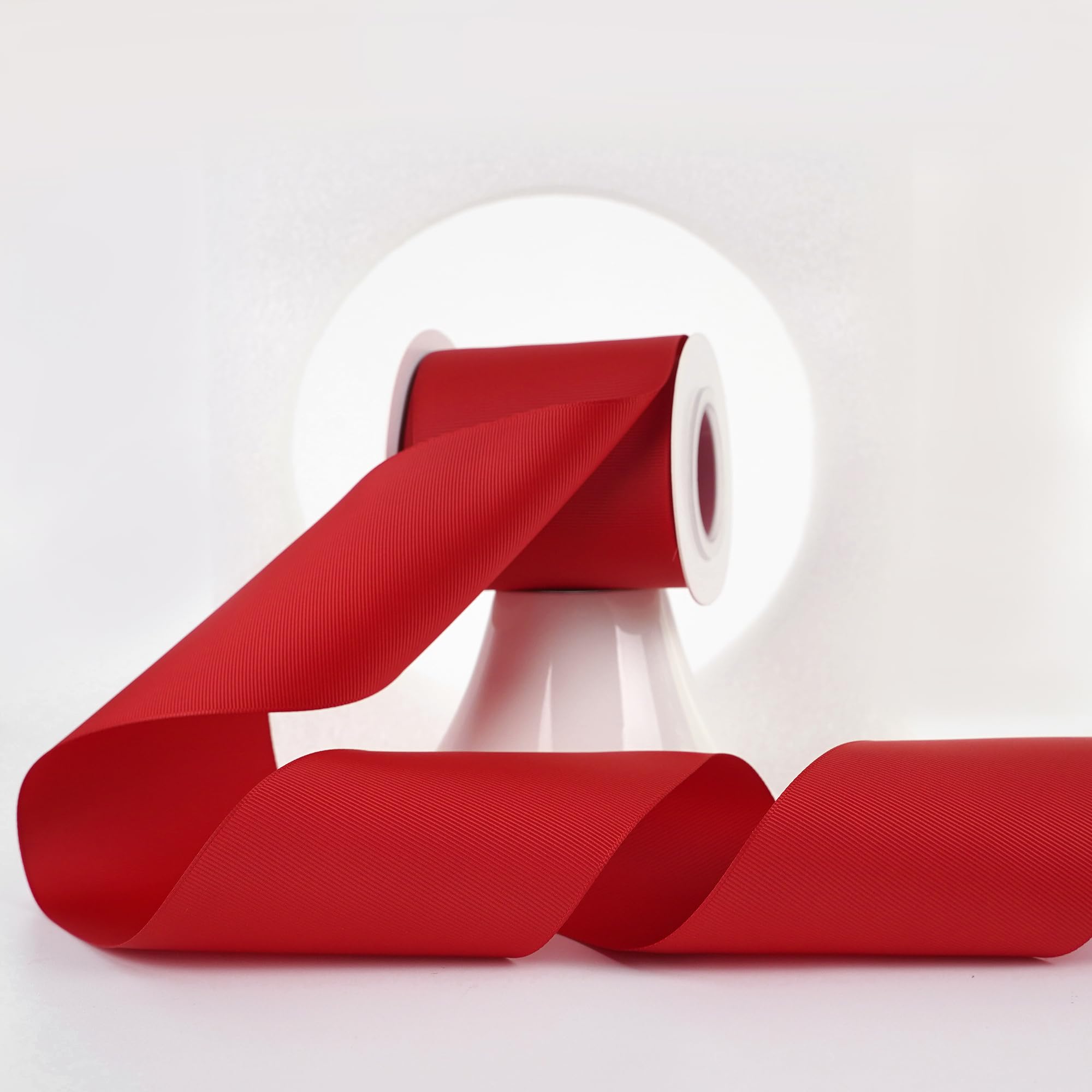 MEEDEE Red Grosgrain Ribbon 3 Inch Grosgrain Hair Ribbons 10 Yards Per Roll Thick Red Ribbon for Cheer Bow, Hair Bow Supplies Wide Ribbons for Crafts,