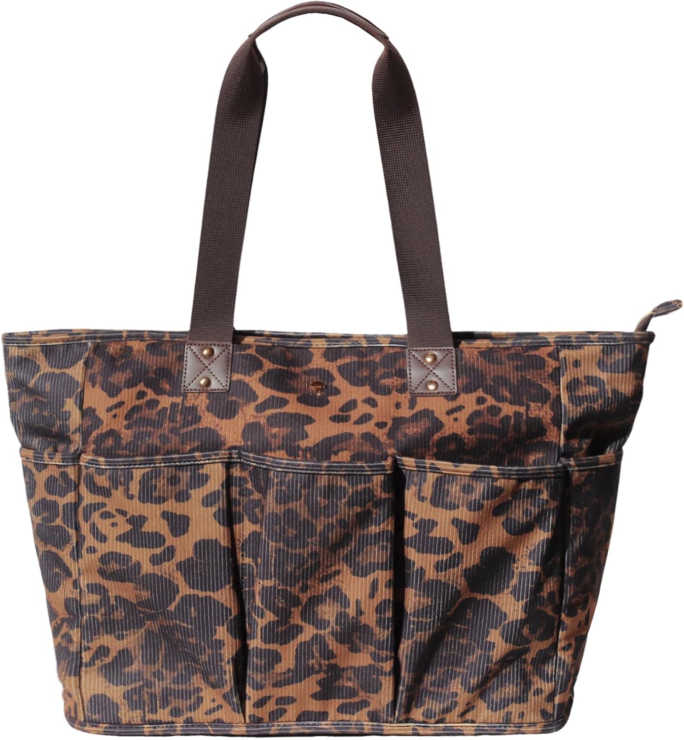 Corduroy Women Ladies Weekender Bag Muti-pockets Overnight Carry-on Duffel Travel Gym Tote Luggage Duffle with Trolley Sleeve (Corduroy leopard print)
