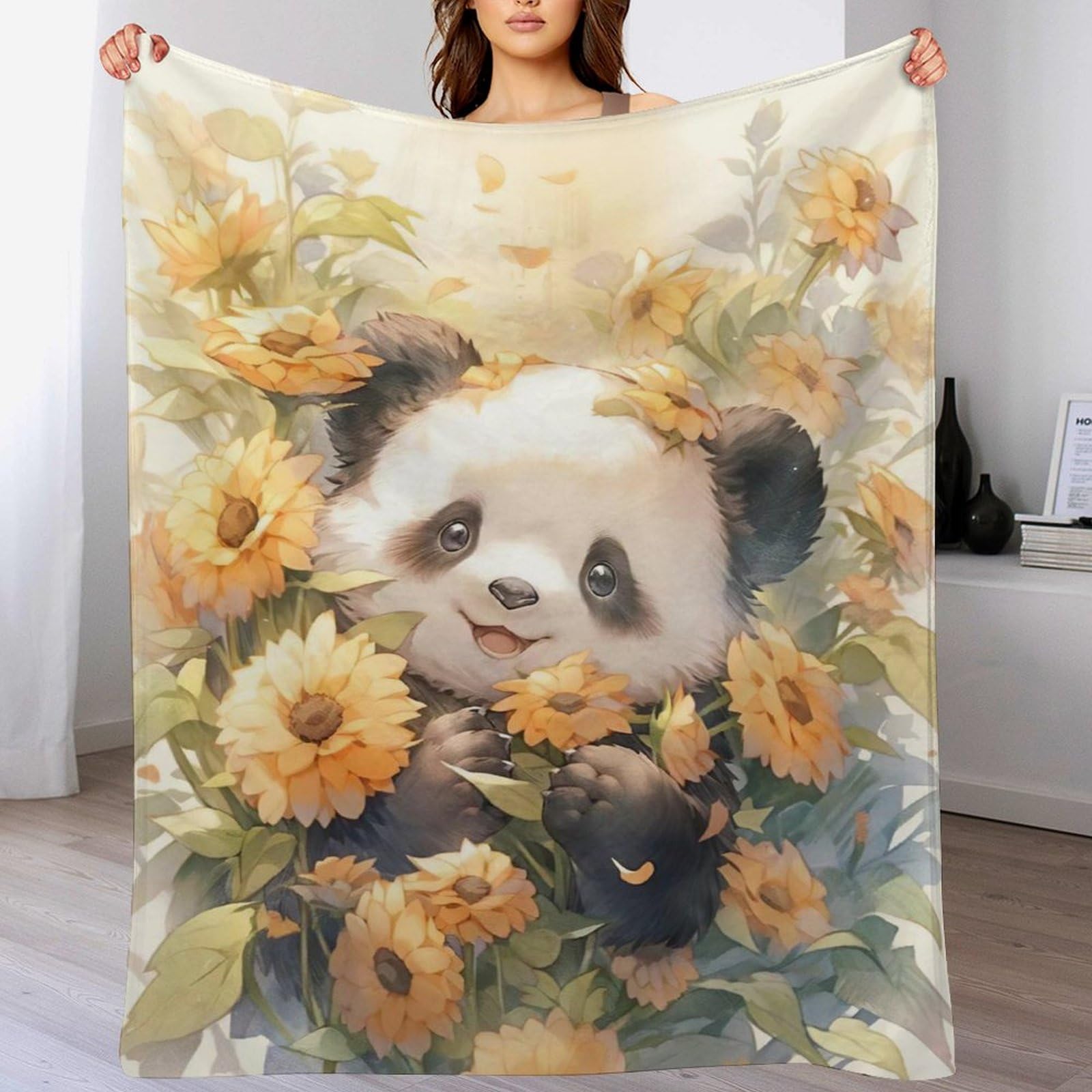 Pazzk Panda-13 Panda Plush Blanket Blanket,Soft Warm Fuzzy Throw Blankets Kids Or Adults For Crib Bed Couch Chair Four Seasons Living Room Travel Outdoor（180×200Cm）