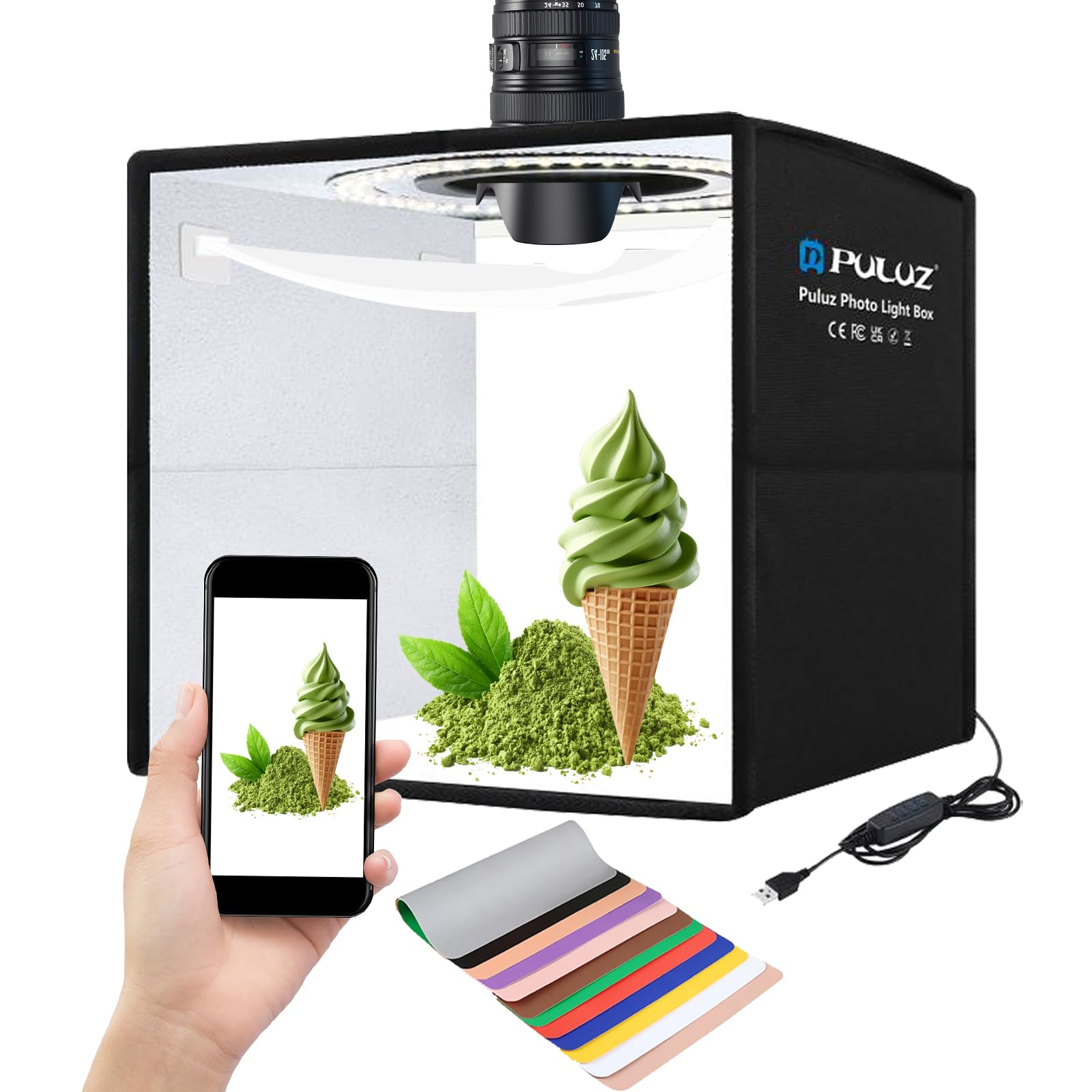 Amazon | PULUZ写真用ライトボックス、商品撮影 (25CM) | PULUZ | 簡易