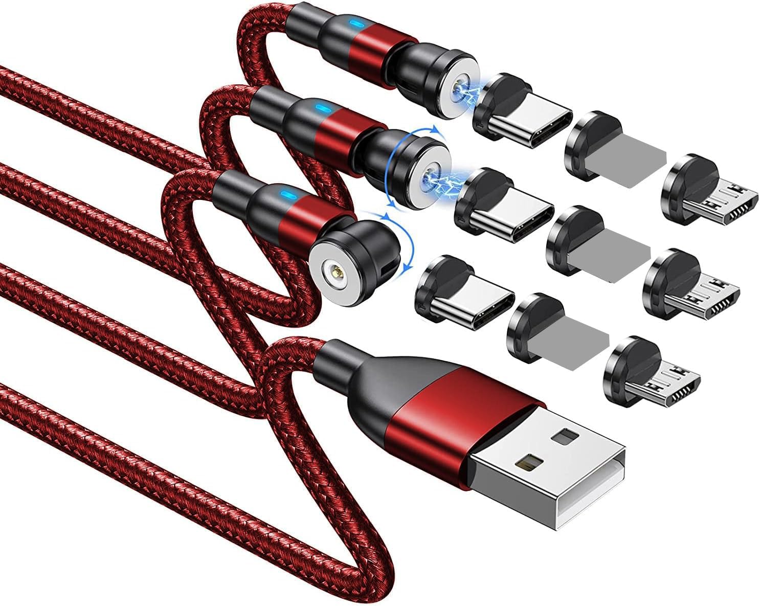 Amazon.co.jp: マグネット 充電ケーブル USB [3本組 ] 3in1