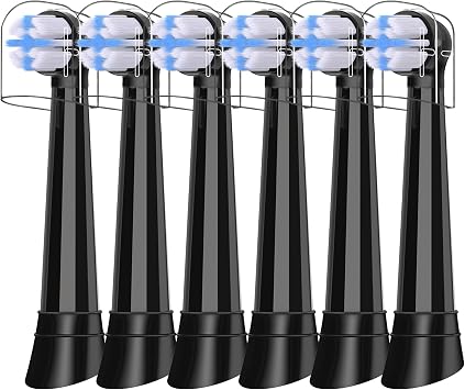Replacement Heads Compatible with Oral B iO 3 4 5 6 7 8 9 10 Series Electric Toothbrush,Medium BristleToothbrush Heads Compatible with Oral B iO, Black