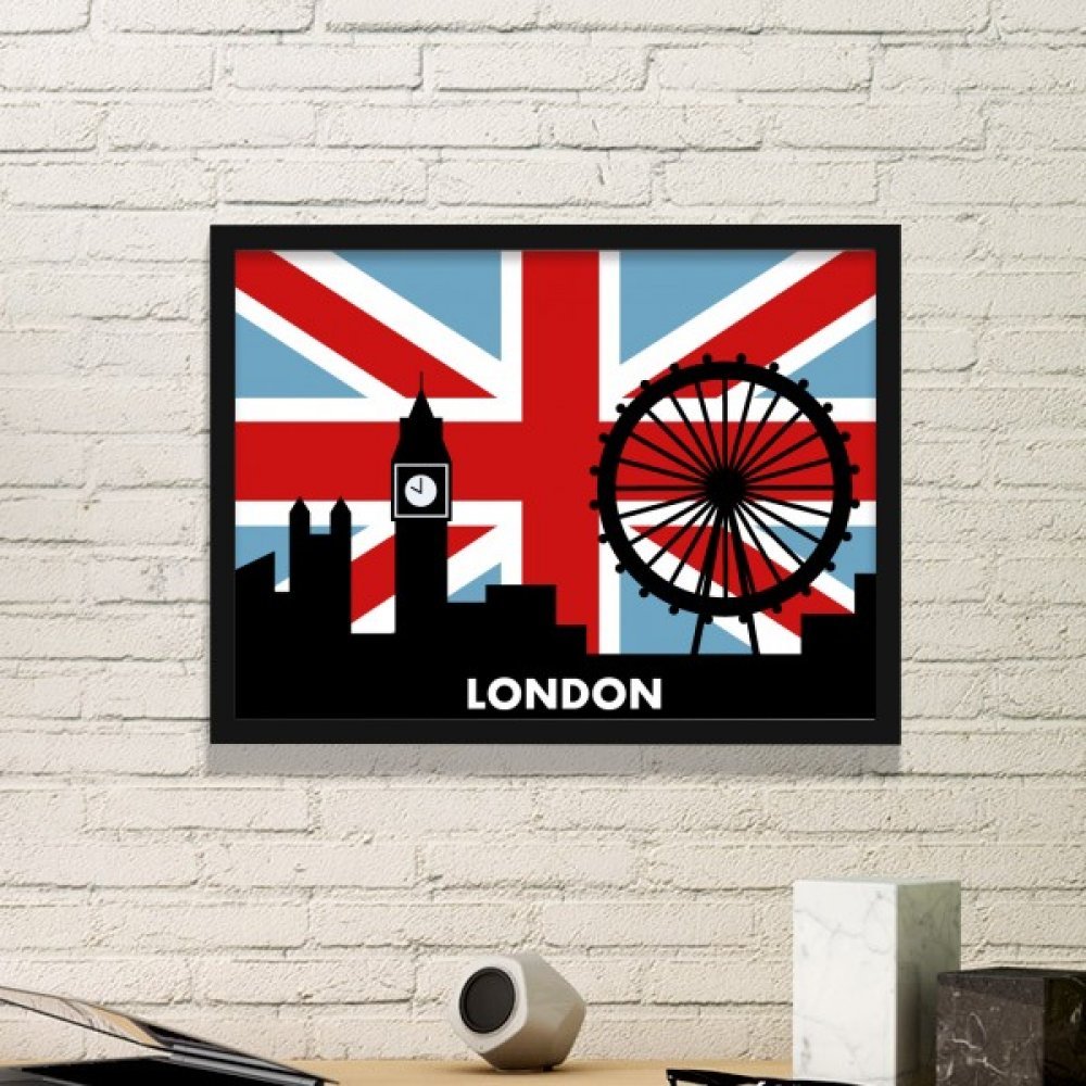 Grande-Bretagne Big Ben cadre photo noir de taille reduite pour habiller un mur vide