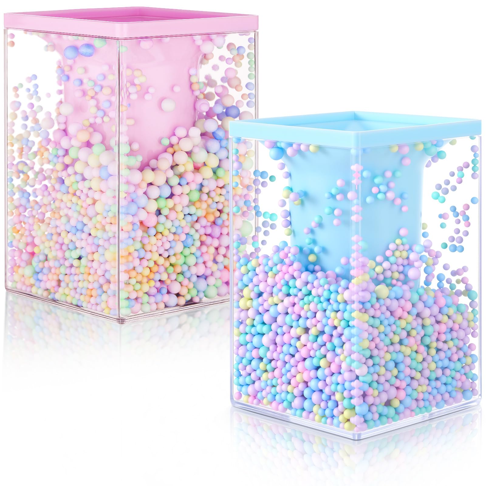 Zonon 2 Pcs Bubble Pen Holder Kawaii Pencil Desk Organizer,Blue and Pink