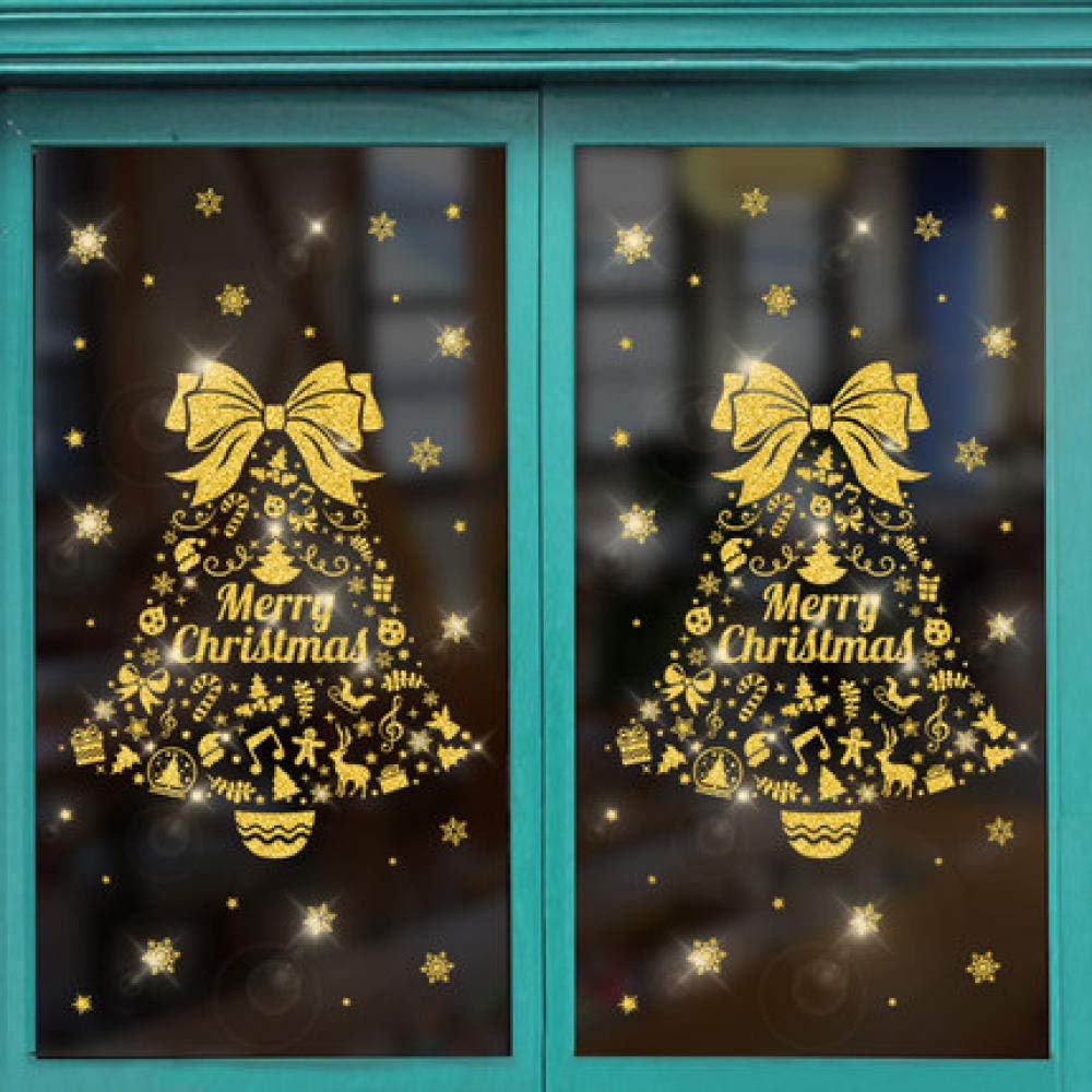 Décorations pour fenêtres, Autocollants De Fenêtre De Noël, Adhésifs De Fenêtre, Autocollants De Décoration De Fenêtre De Noël Boutique Centre Commercial Autocollants De Porte En Verre Creative Cloche