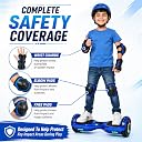 WESITO Kids Protective Gear Set with Knee Pads, Elbow Pads & Wrist Guards | Adjustable Safety Pads for Cycling, Skating, Hoverboard, Scooter & Outdoor Sports | Blue & Black gallery image