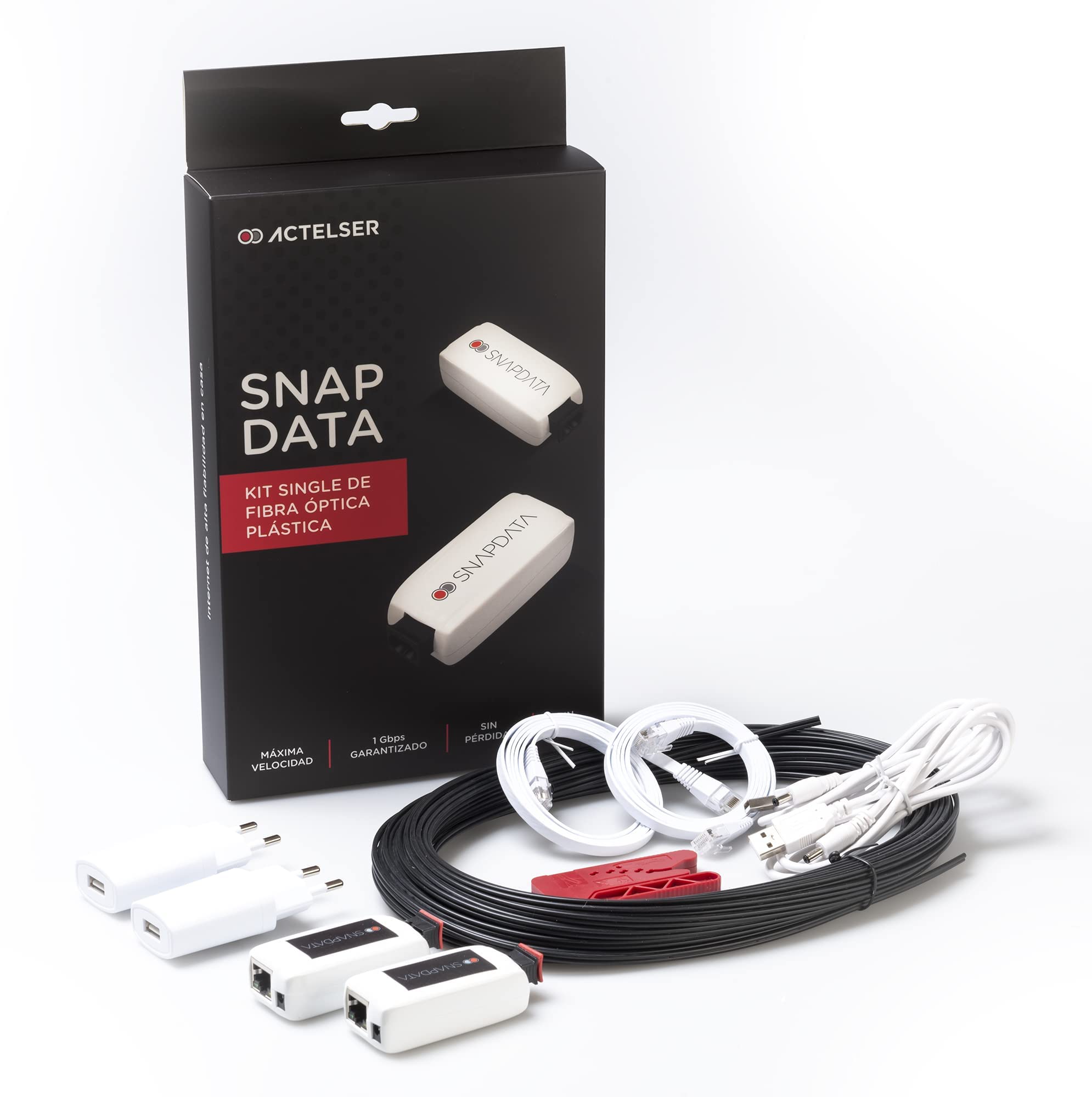 ACTELSER KIT Single Snap Data de Fibra Optica Plastica (50 Metros)
