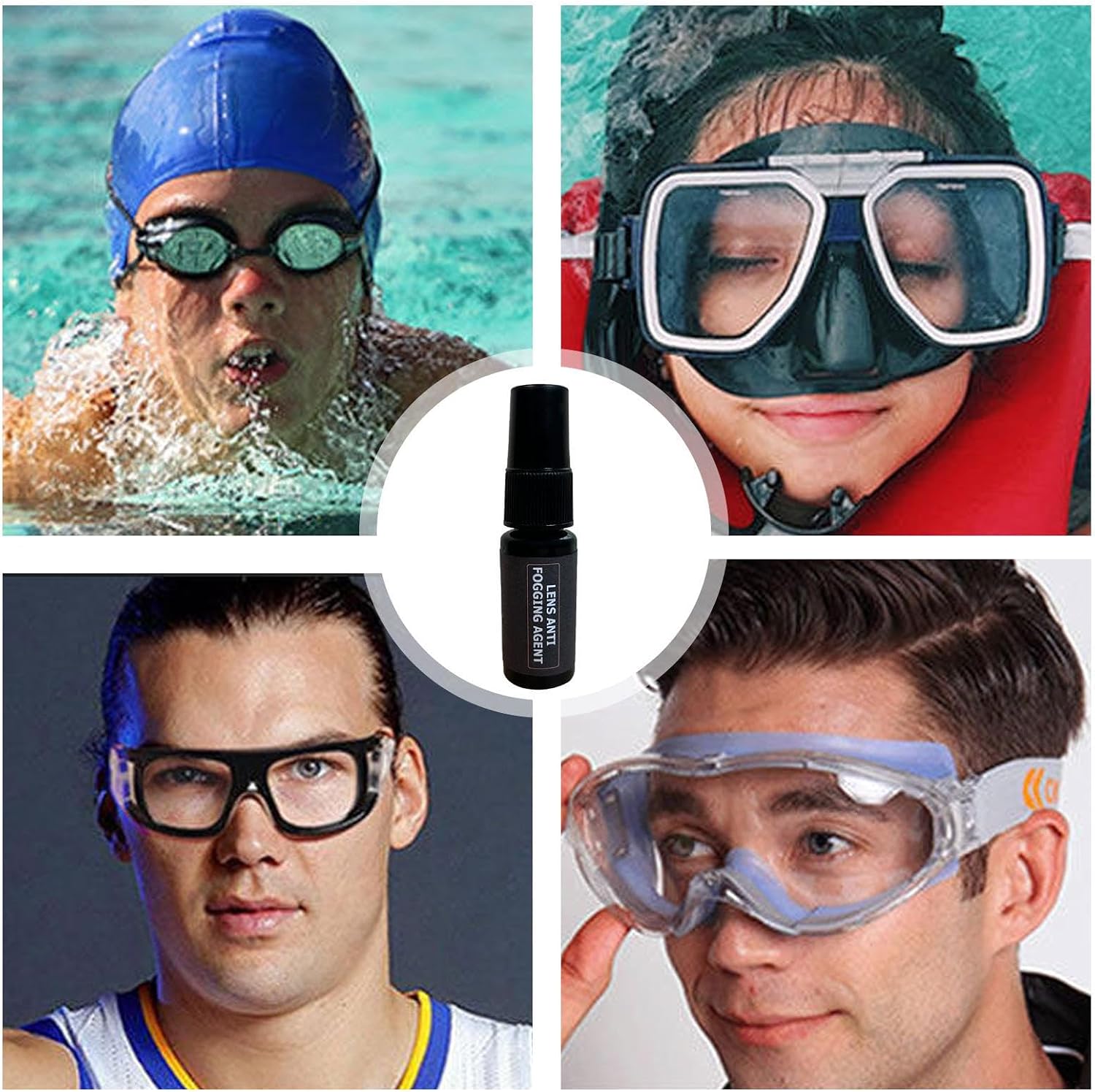 Anti Fog Spray - Swimming Goggles Anti Fog - 20ml Eyeglasses Defogger, Defogging Agent for Swimming Goggles, Eyeglasses, Long Lasting for Hours