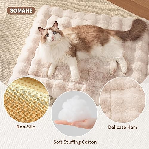 Miniatura 5 de Camas de gato acogedora alfombra de piel sintética para gatitos, cama para transportadoressofá, perro y cachorro, bonita y amistosa, 23 x 15