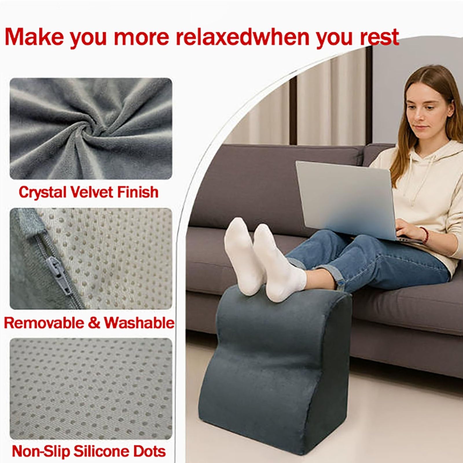 Este reposapiés ergonómico para Oficina Cuenta con una Funda extraíble y Lavable, y es Adecuado para oficinas en casa, sillas Gaming y sofás. B,25 * 40 * 40CM