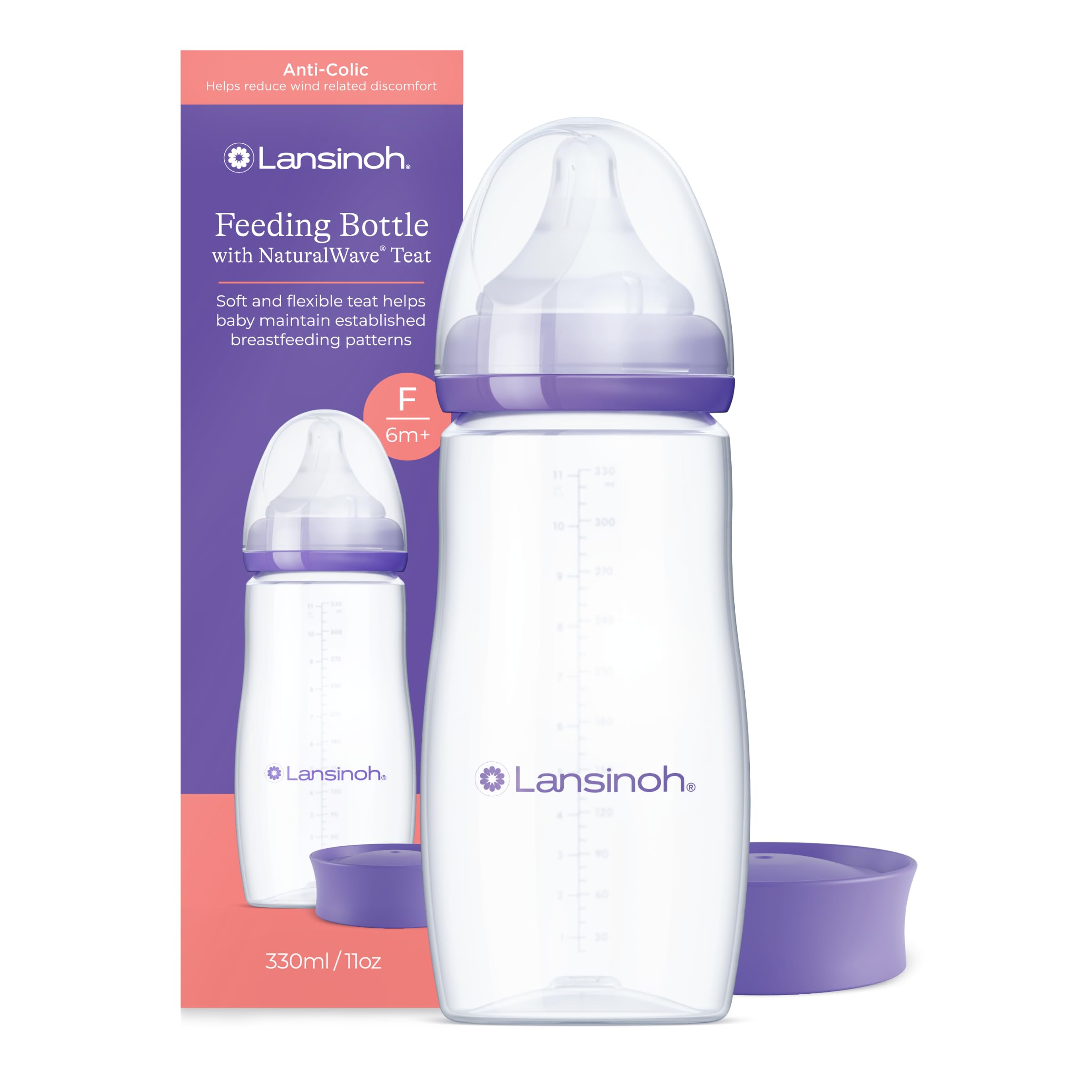 Lansinoh Anti Colic Baby Bottle 330 ml - Fast Flow Teats