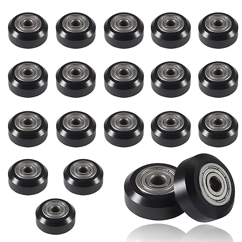 20 ruedas de impresora 3D de plástico, polea negra, rodamiento lineal, rueda redonda pasiva para Creality Ender 3, Ender 3 Pro, Ender 5, CR-10,