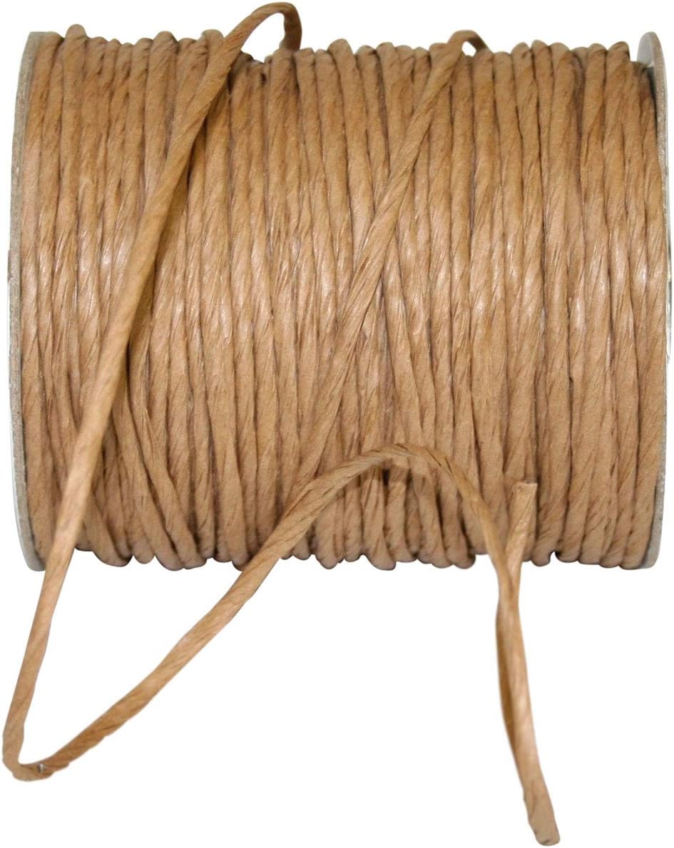 Reliant RibbonReliant Ribbon Wired Raffia Ribbon, 1/8 Inch X 100 Yards, Tan