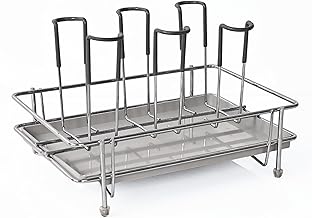 LEVON Stainless Steel 2-Tier Glass Stand for Kitchen or Dining Table | Countertop Organizer Rack for 6 Glasses | Space-Saving Glass Holder Shelf (6-Rack Design)