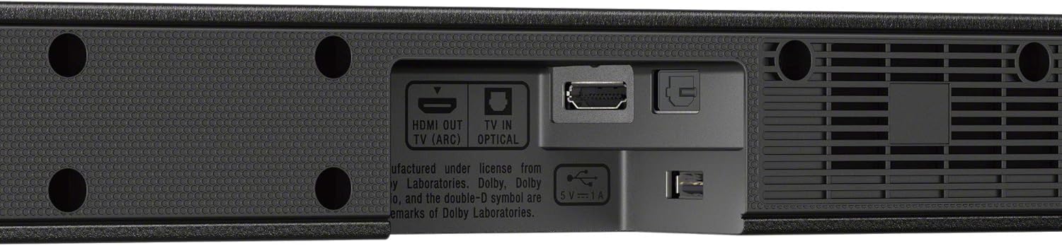 Rear panel of Sony HT-CT290 Soundbar showing HDMI ARC and Optical ports