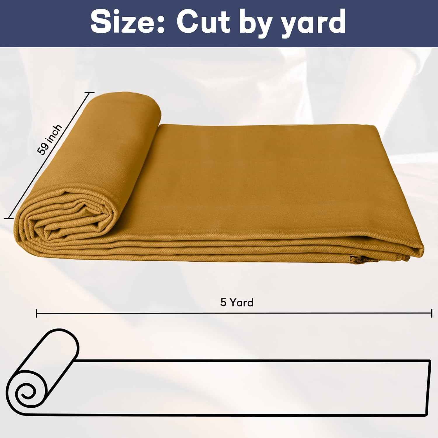 Cotton Canvas Fabric by The Yard, Thick Canvas Fabric,280GSM, DIY Suitable for Sewing, Bag, Crafts, Tableclothes, Home Decor (Brown, 180 inches(5 Yard))