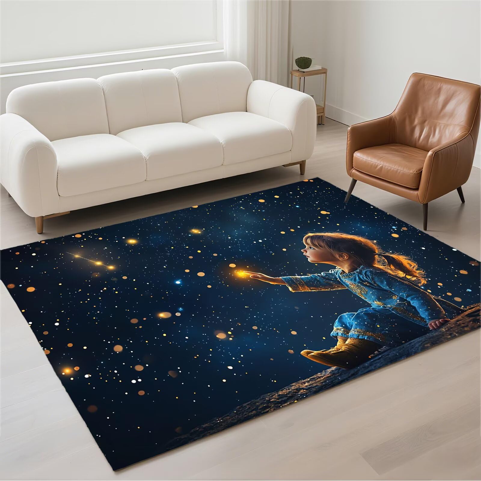 Petit tapis moderne rectangulaire pile bouclée imperméable 70x140cm