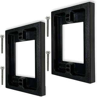 iMBAPrice IMBA-BES1-2 Black 1-Gang Non-Metallic Box Extender, 5/8-Inch Shallow Surface Electrical Box Extender for Expanding Space in Existing Boxes, 2-Pack