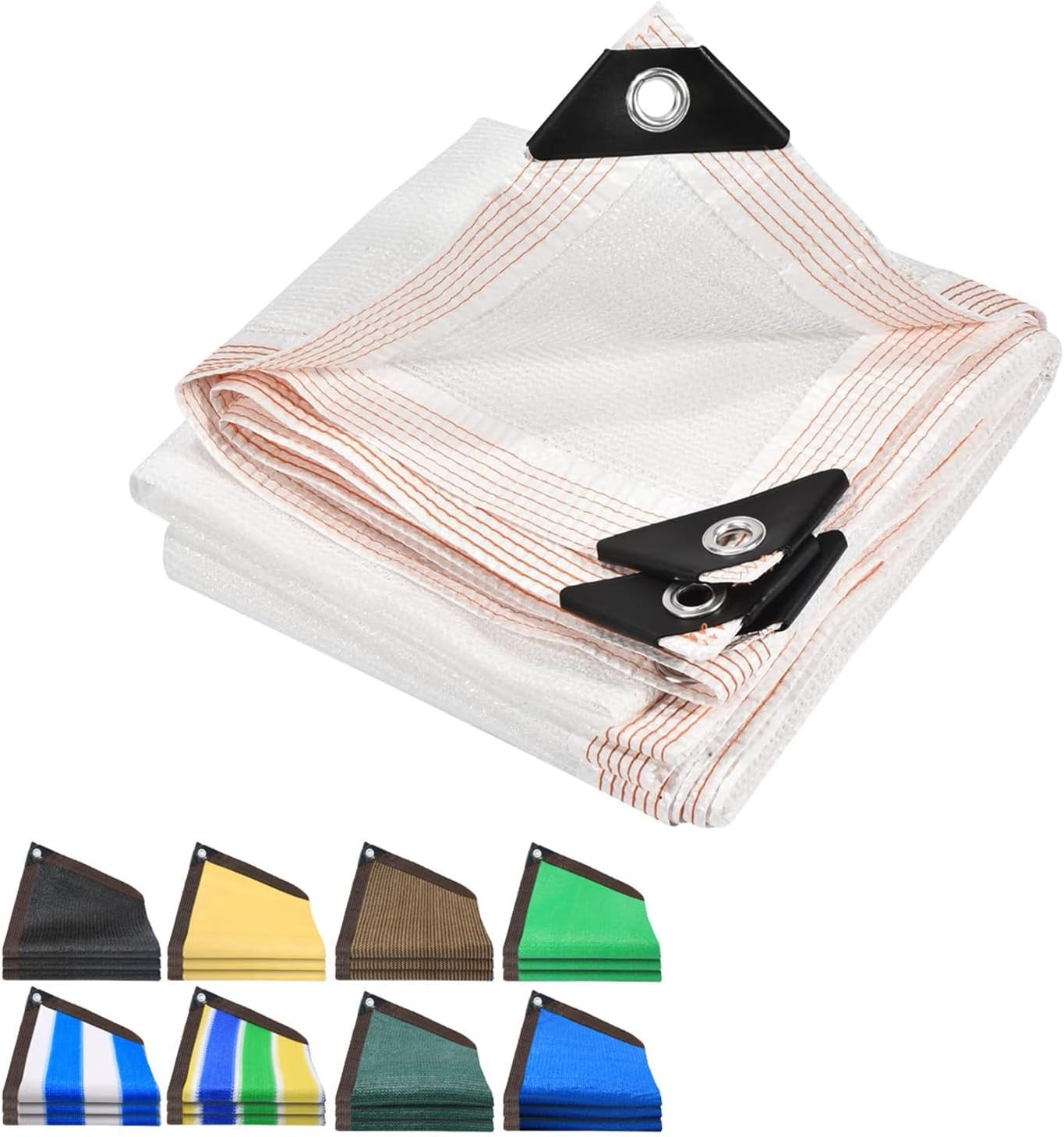 Sunblock Shade Cloth 90% for Garden Plants, Tear Resistant Sun Shading Net, 5ft 10ft 20ft 30ft 40ft 50ft Sunscreen Mesh for Deck Pergola Backyard Dog Kennel Camper Awning(White,5x35ft)