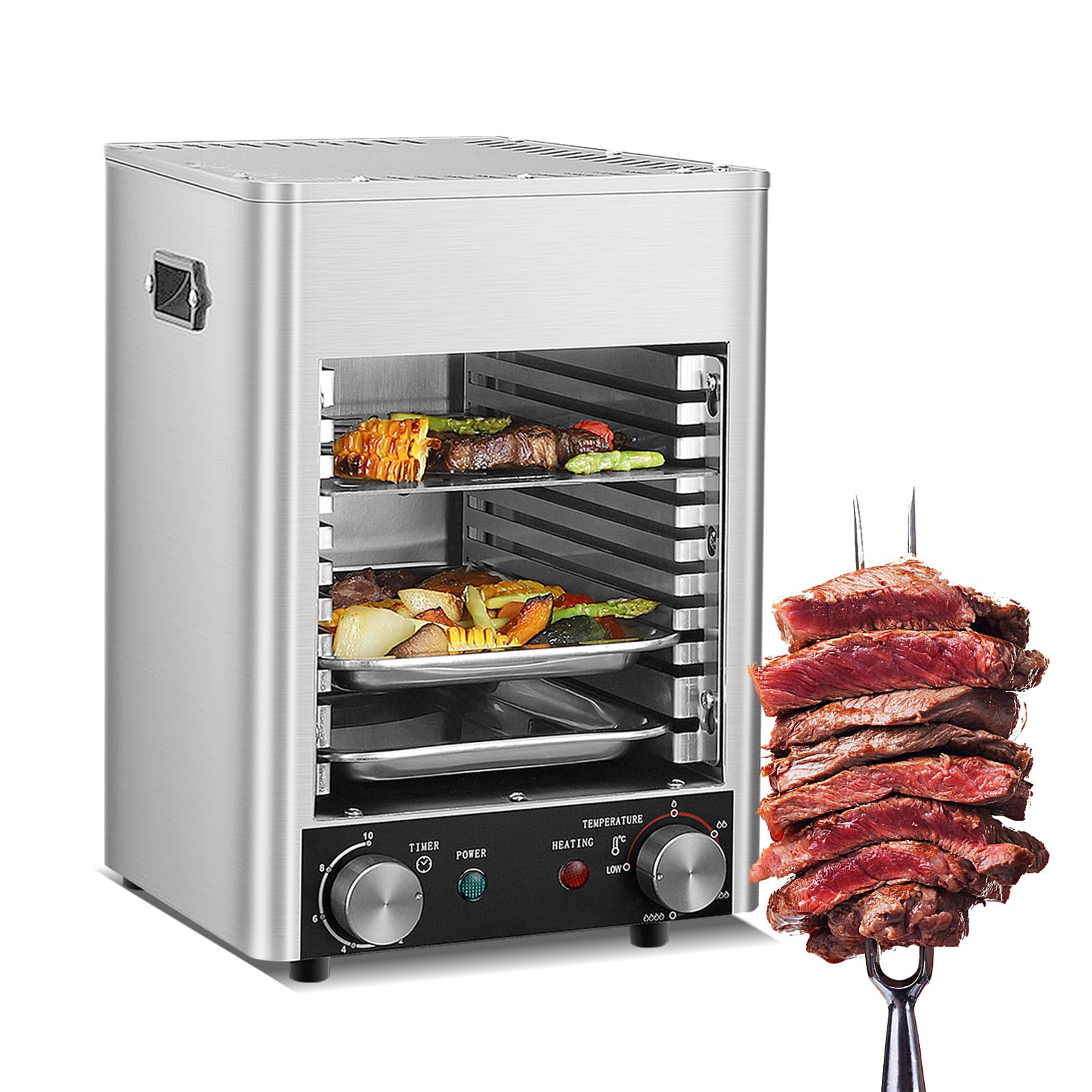 Koalalko Electric Stainless Steel Countertop Steak Oven Steak grill, photoelectron Heating Element 1500? Precise temperature within minutes BBQ grill for Restaurant Home Outdoor Steak BBQ